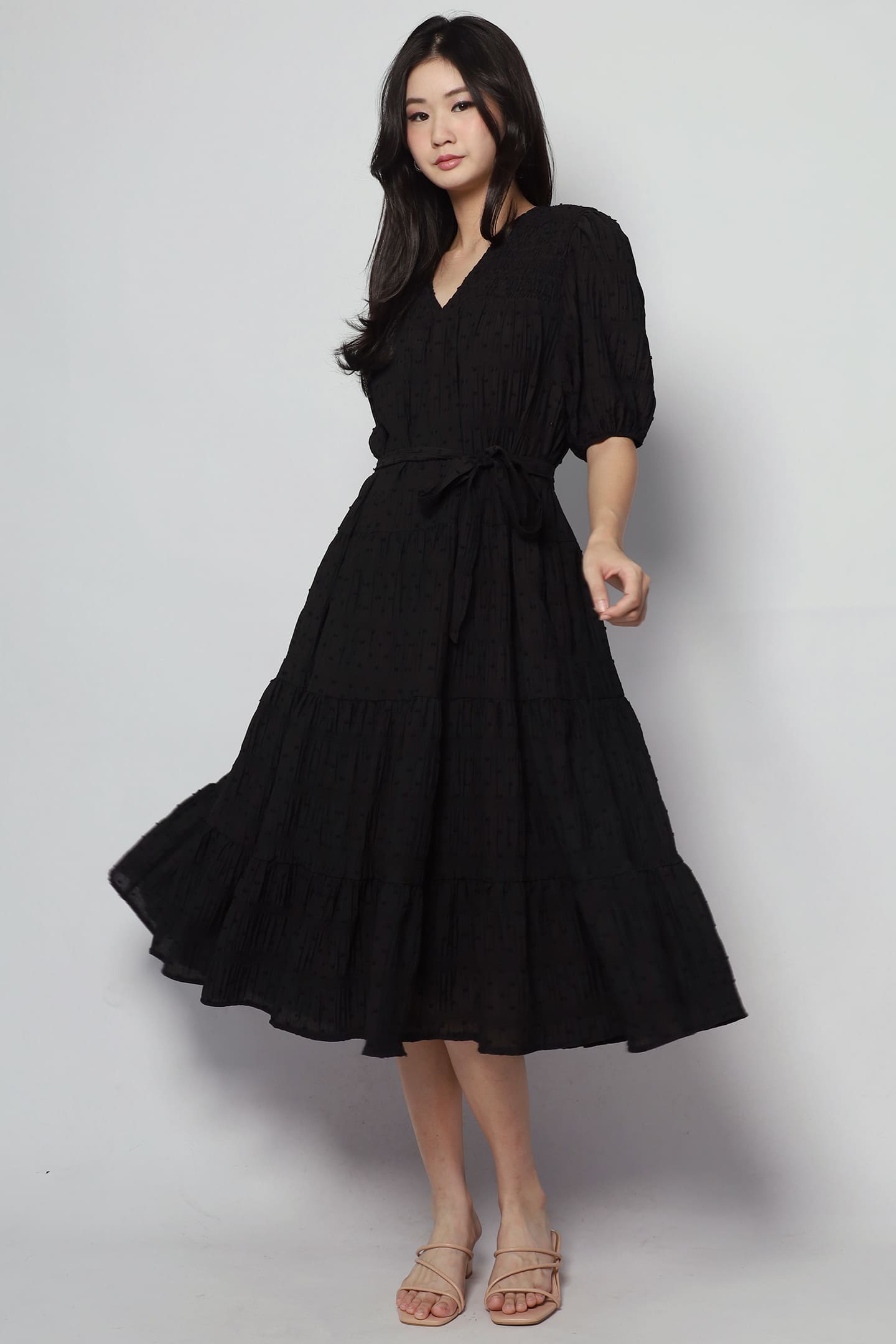 Sydney Dress in Black Texture