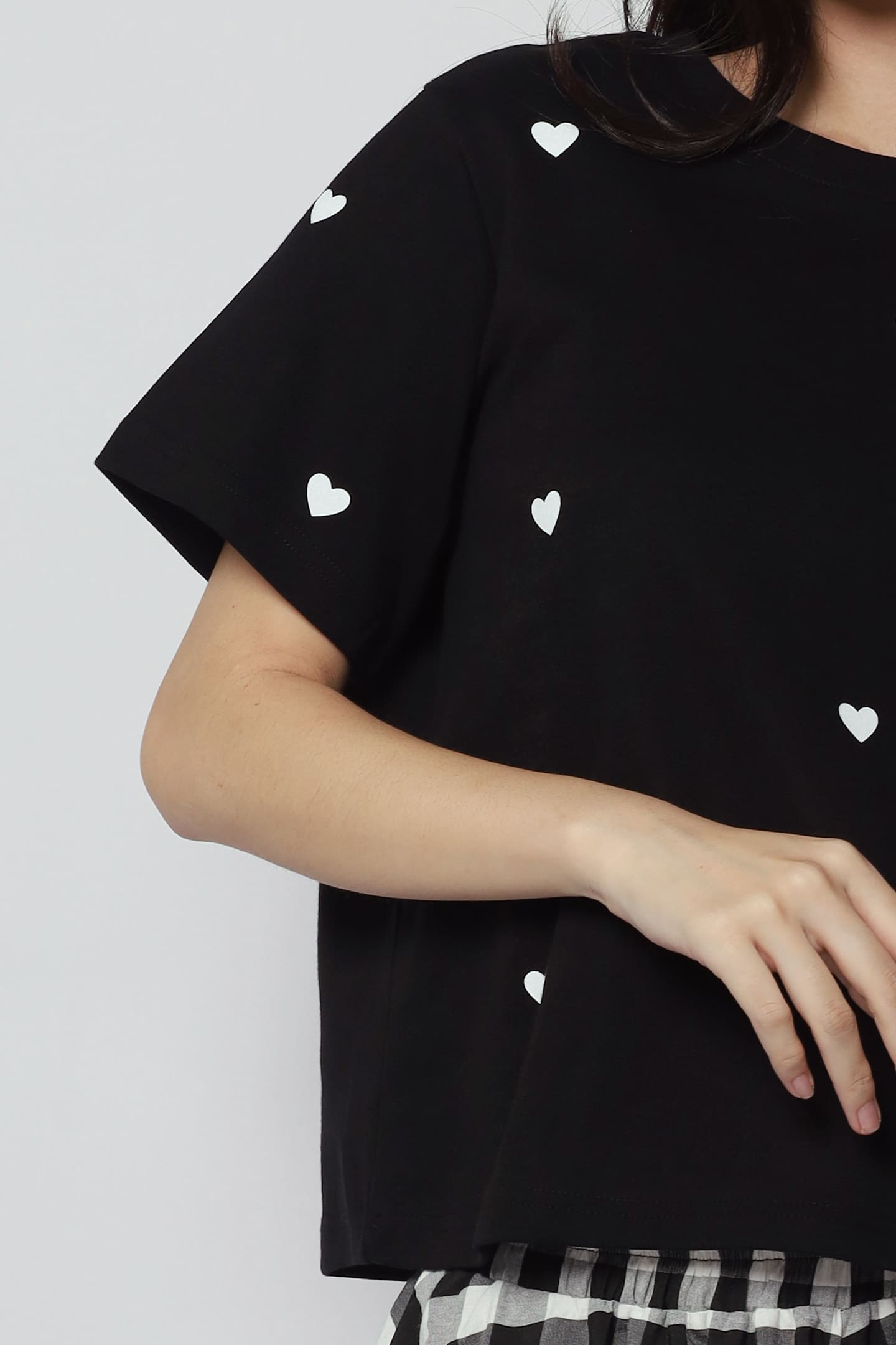 Tiny Hearts Top in Black