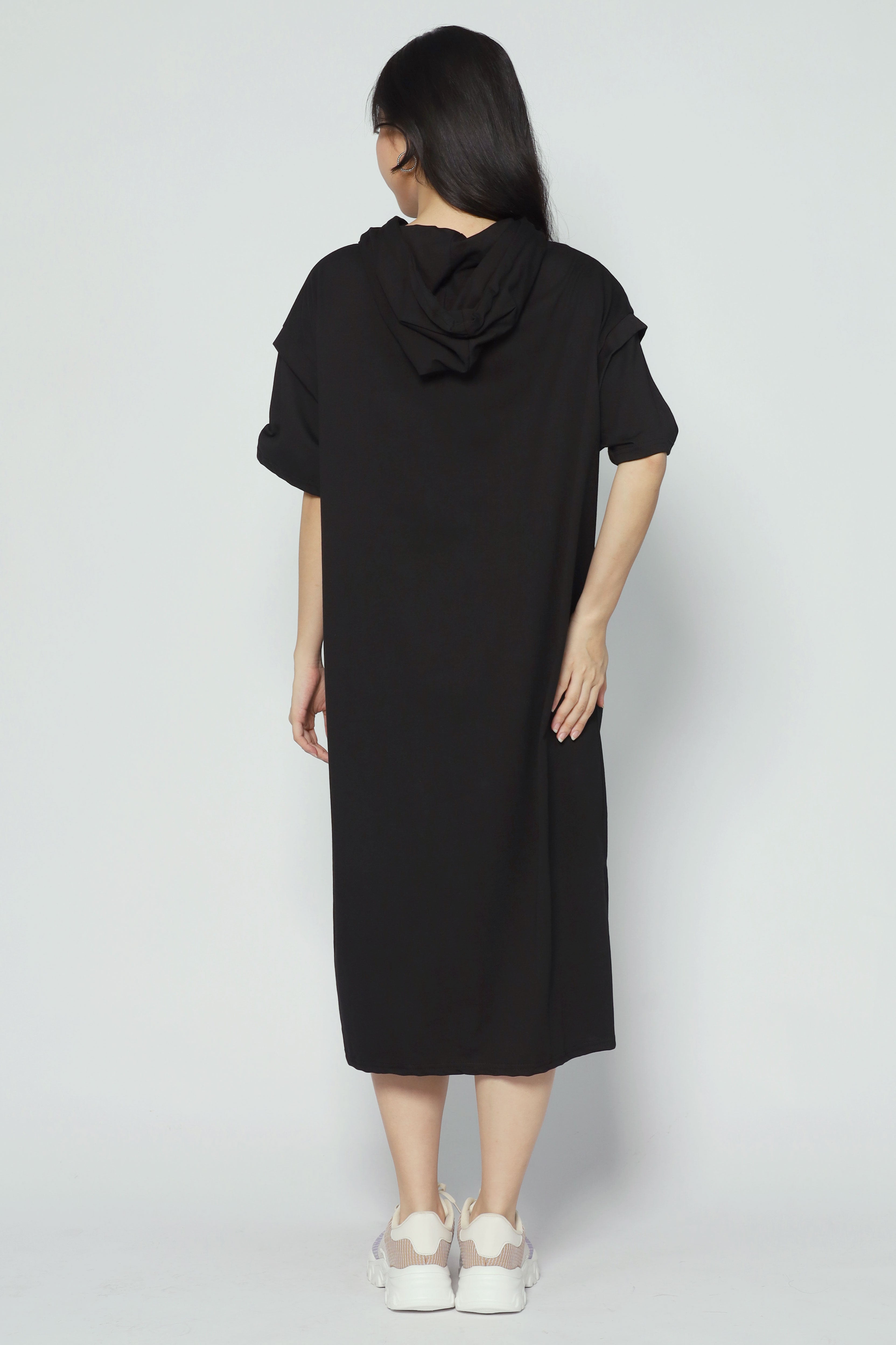 USA Hoodie Dress in Black