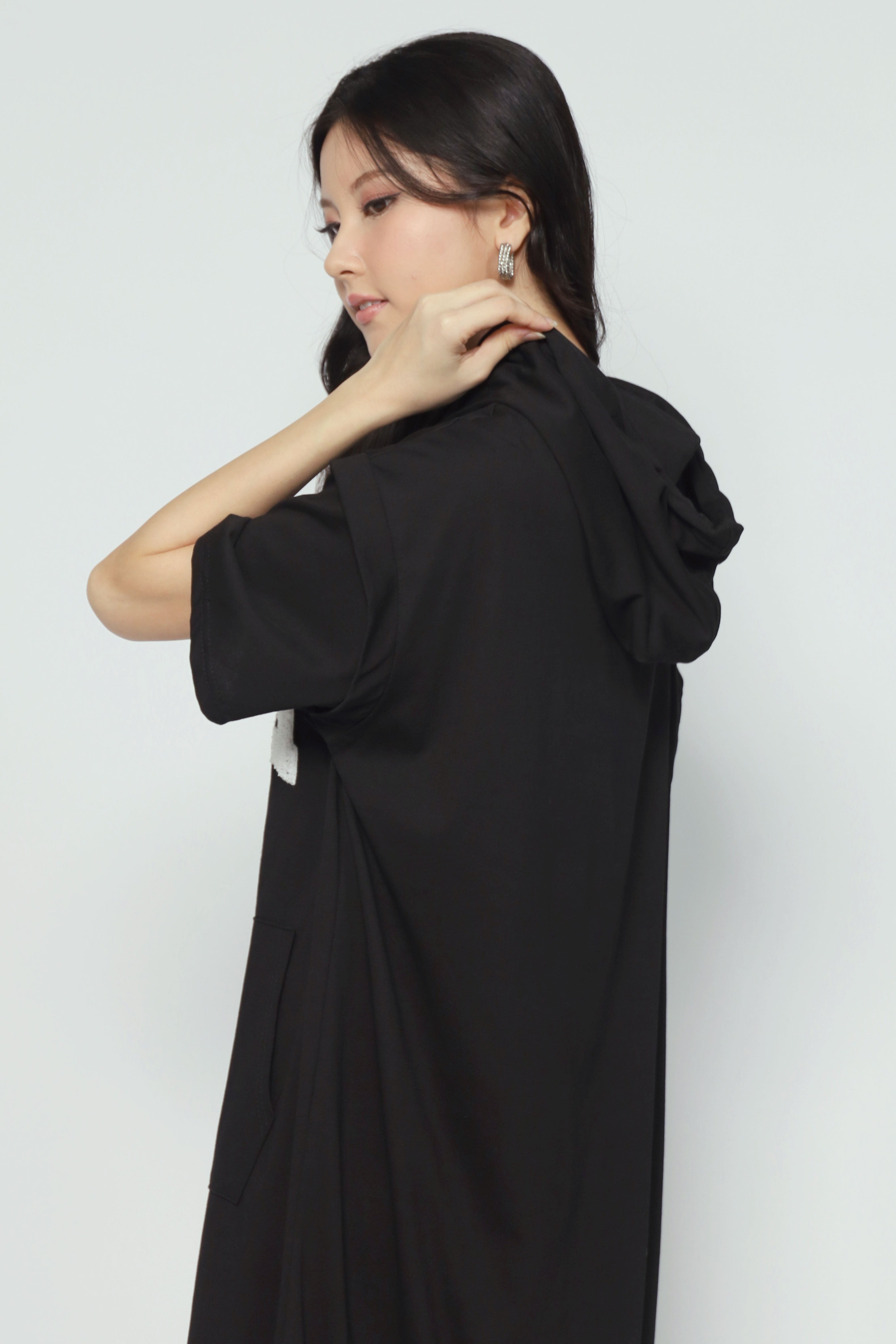 USA Hoodie Dress in Black