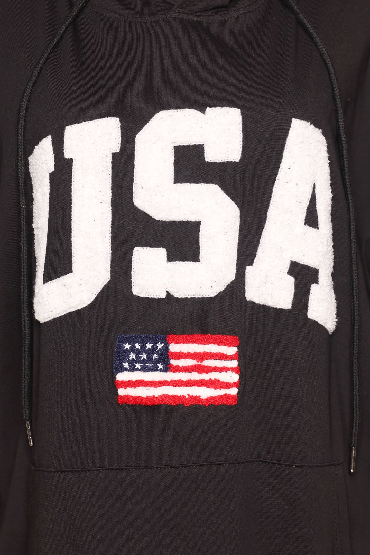 PO - USA Hoodie Dress in Black