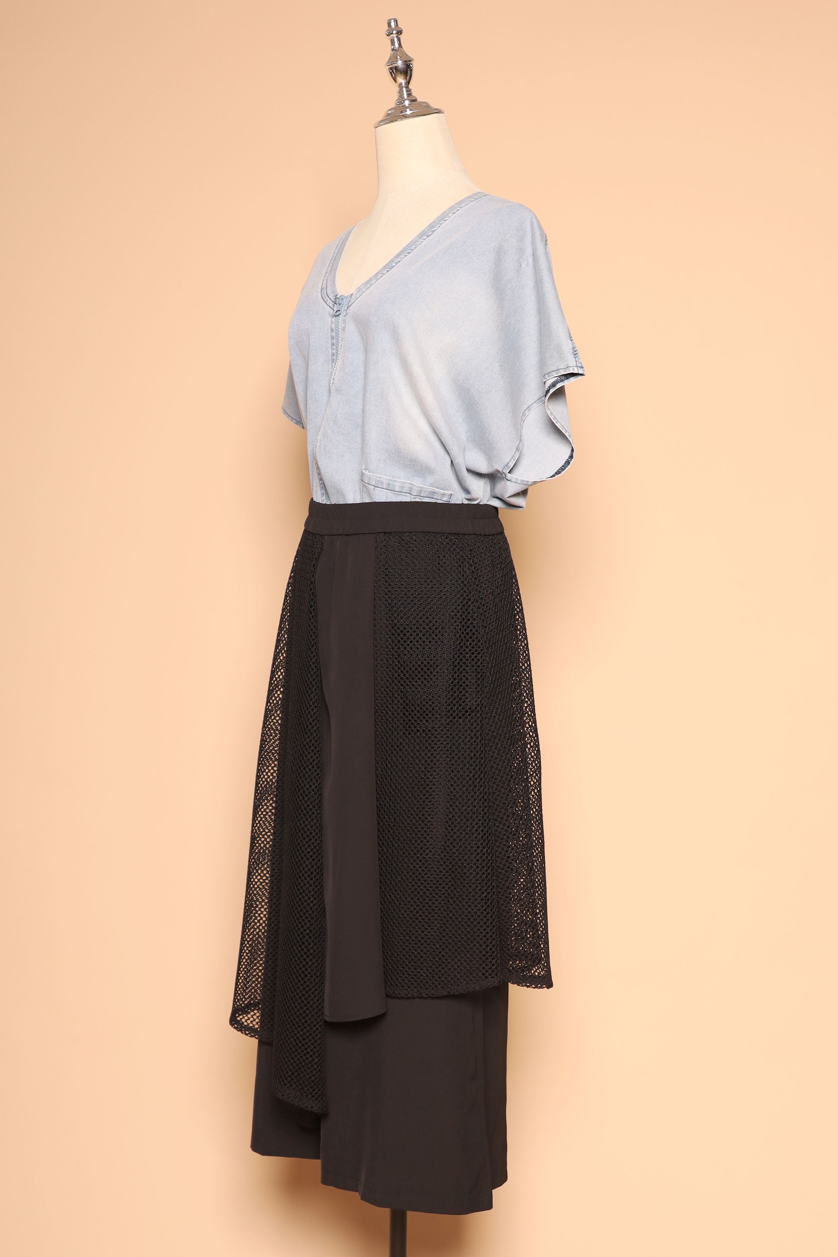 PO - Vick Netted Culottes in Black