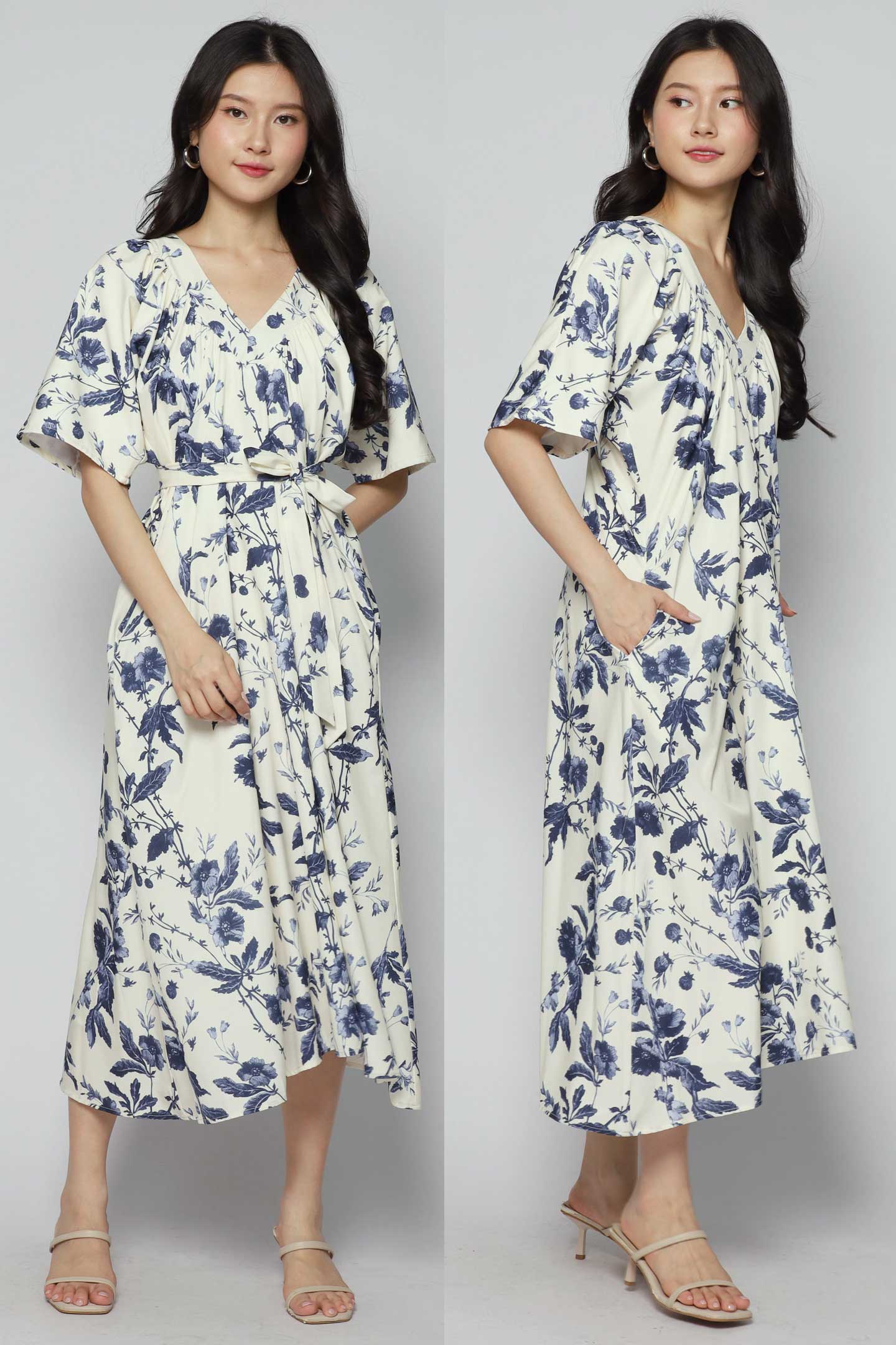 Backorders - Whitney V Dress in Porcelain