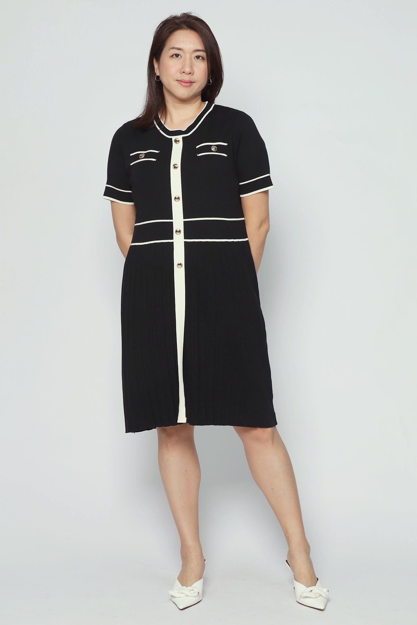 Yan Knit Pleated Dress