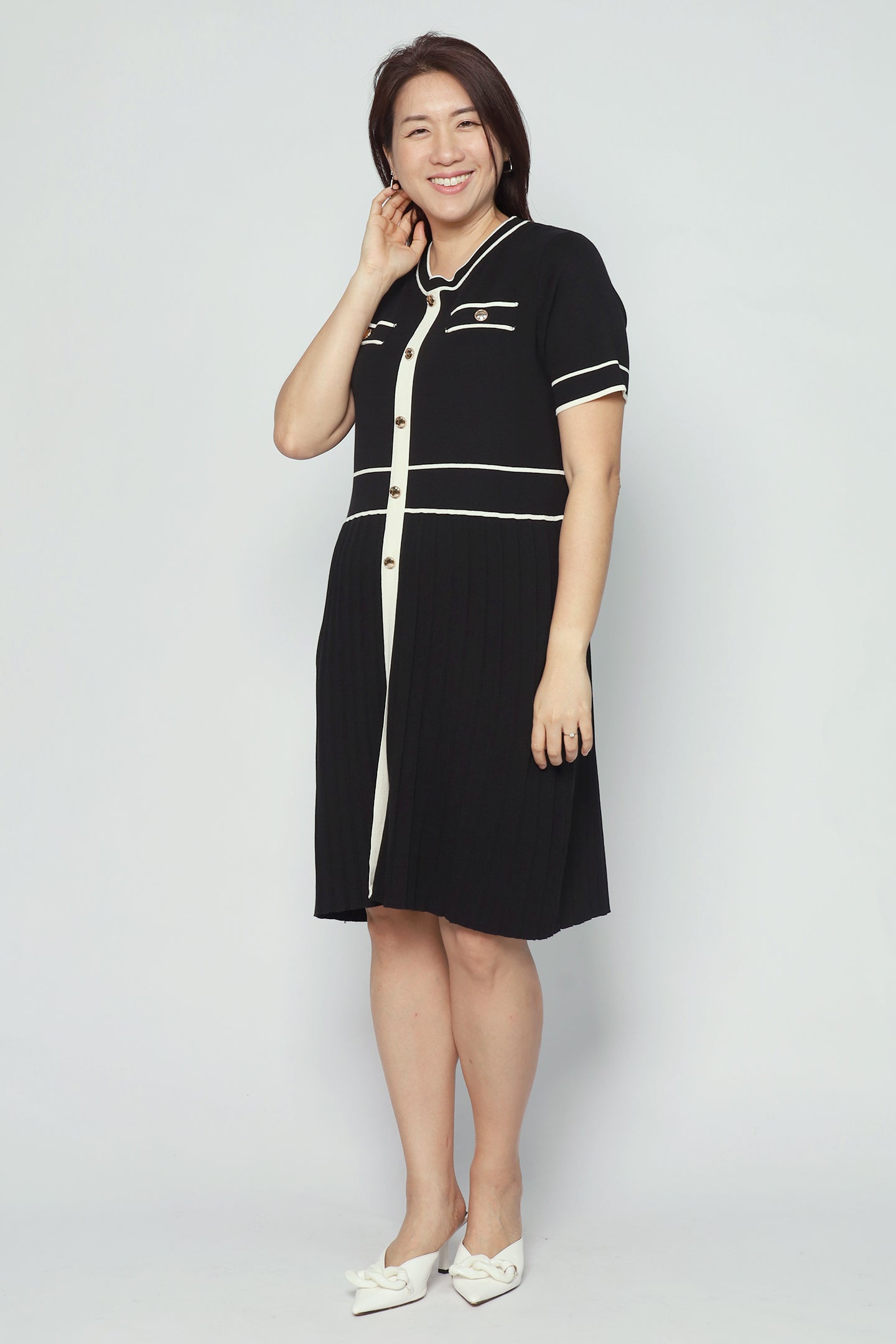 Yan Knit Pleated Dress