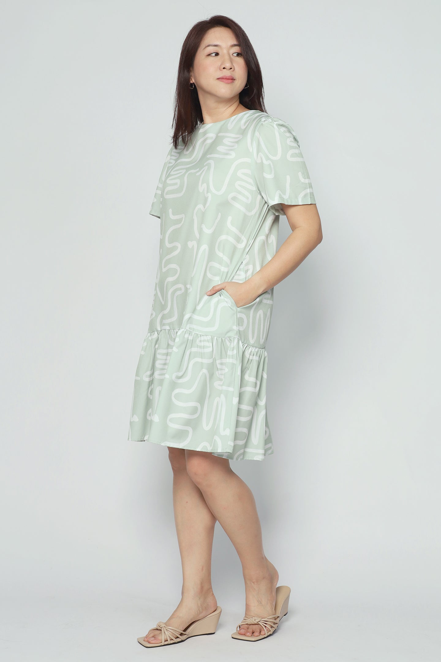 Yue Dress in Mintwist
