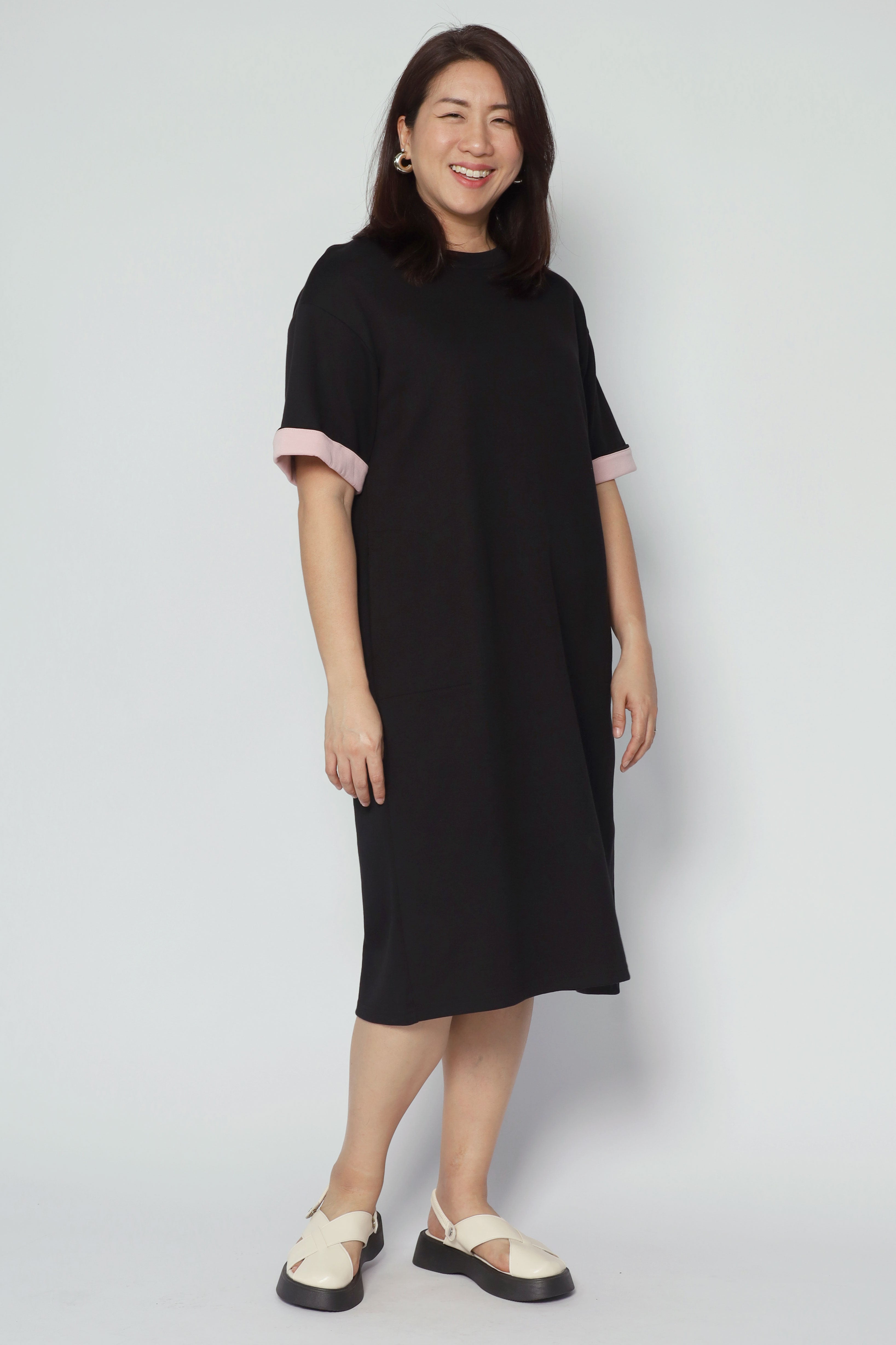 Backorder Zaria Contrast Sleeves Dress