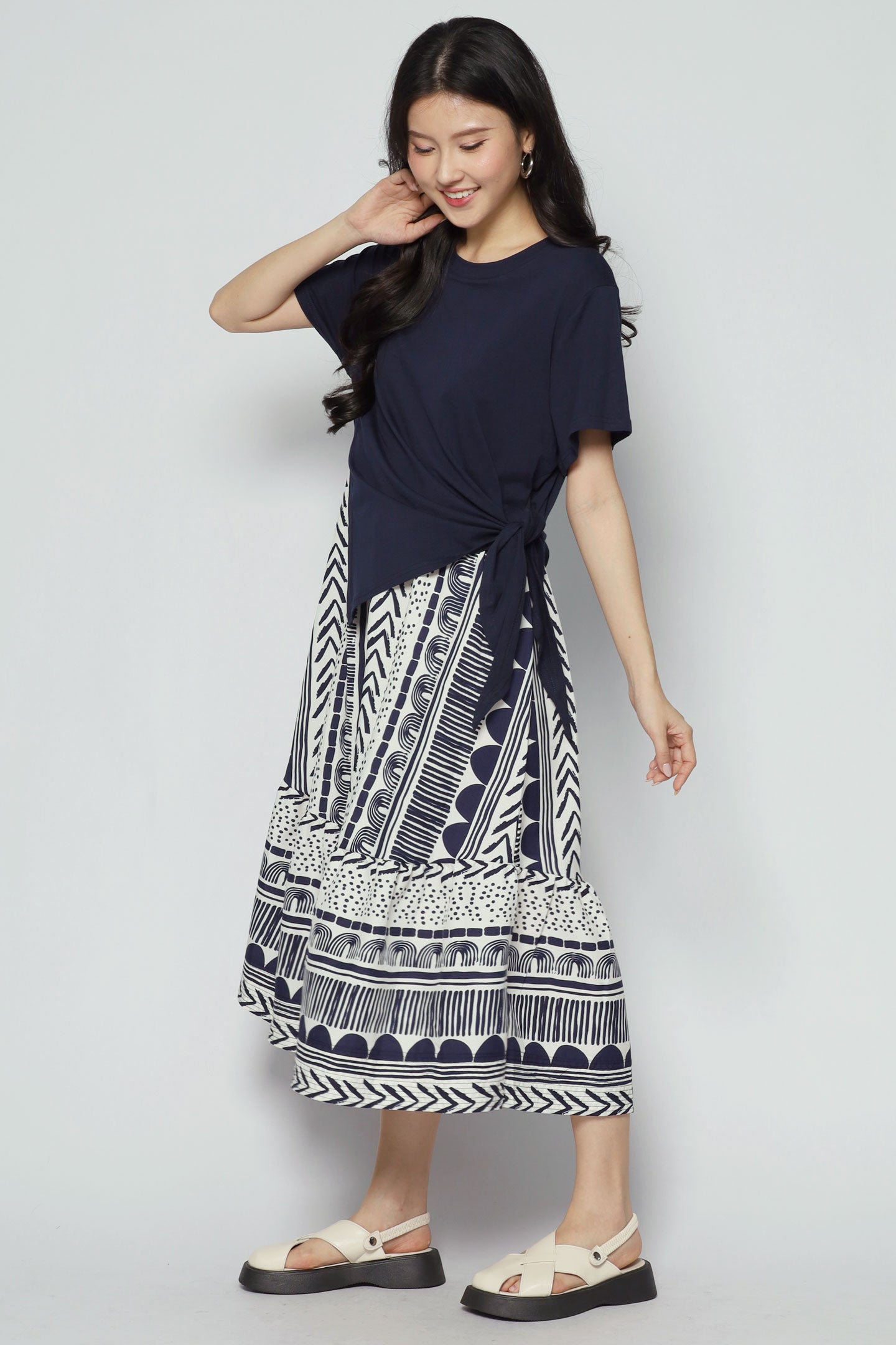 Backorders - Zion Dress in Doodle Lines