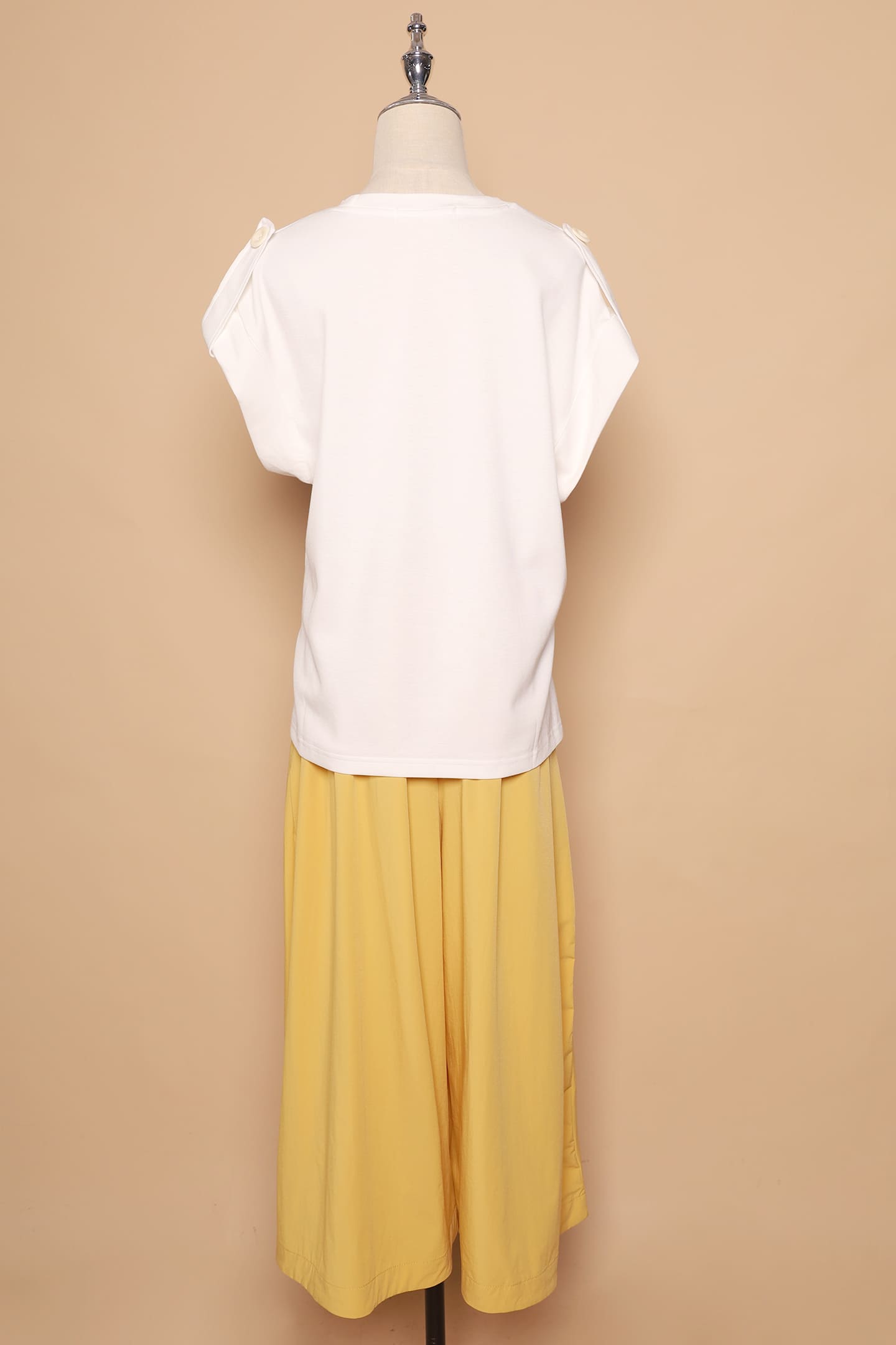 PO - Zoanne Button Shoulder Top in White