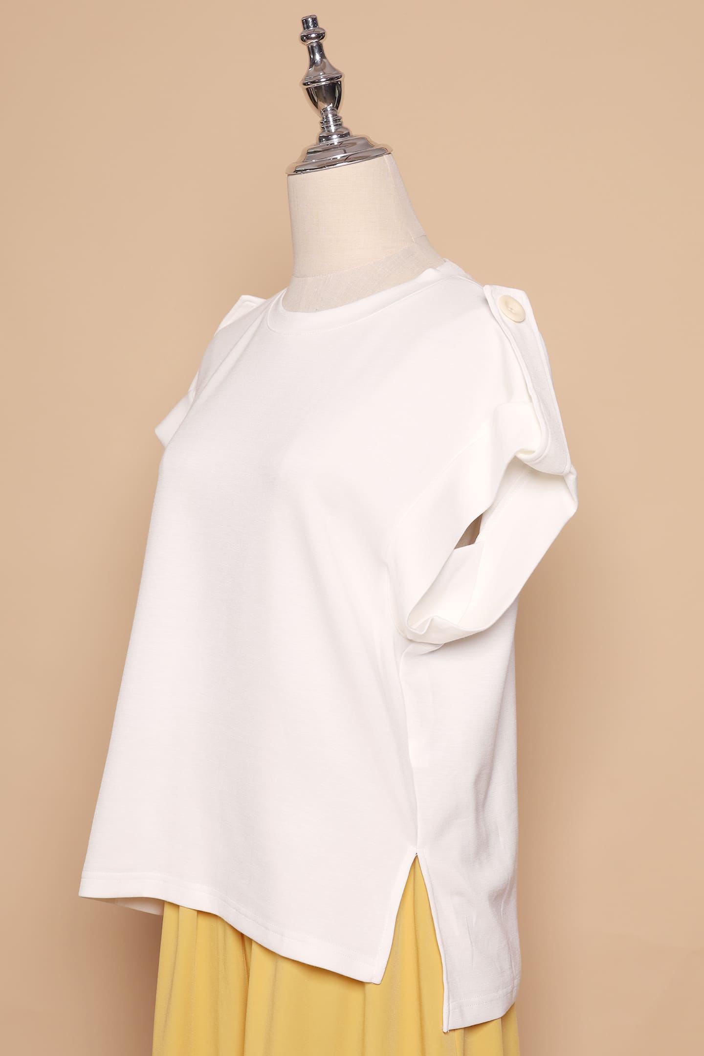 PO - Zoanne Button Shoulder Top in White