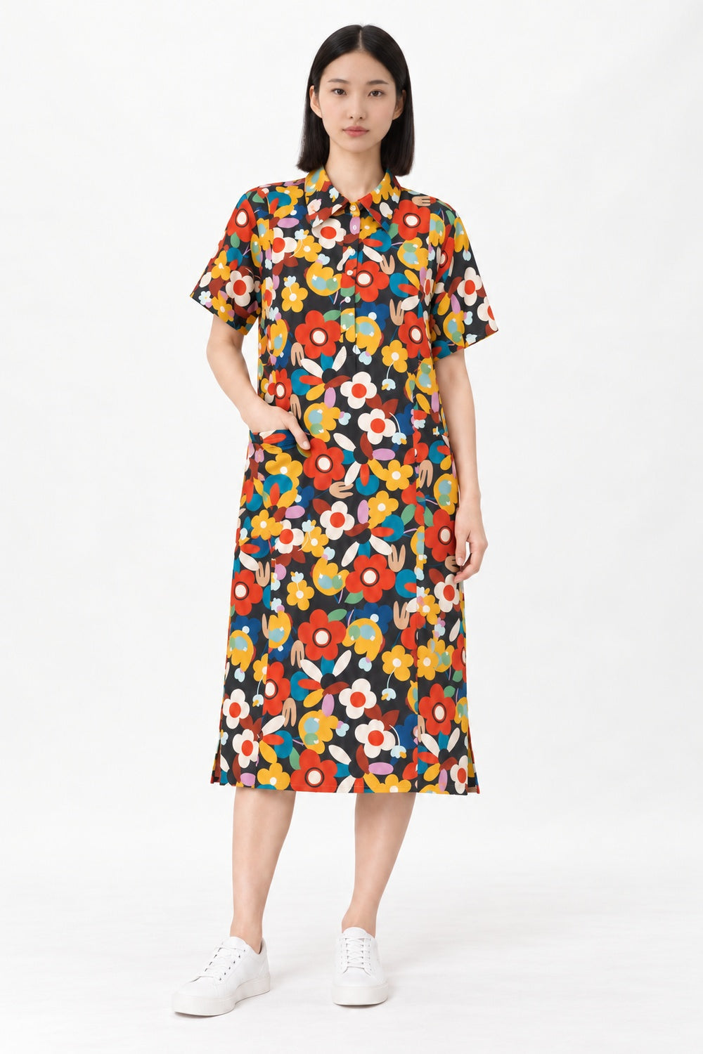 Kona Dress in Groovy Bloom