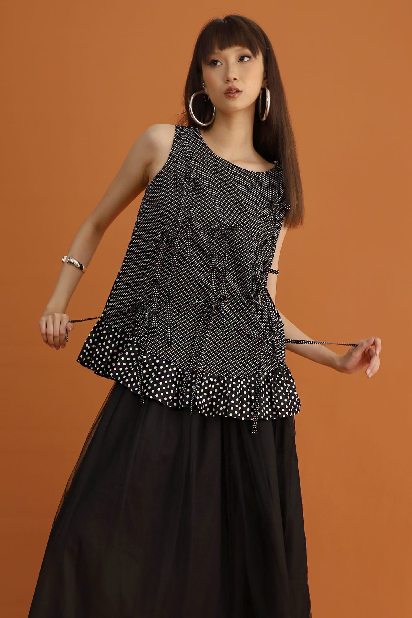 CHOSEN - Airi Polkadot Ribbon Top