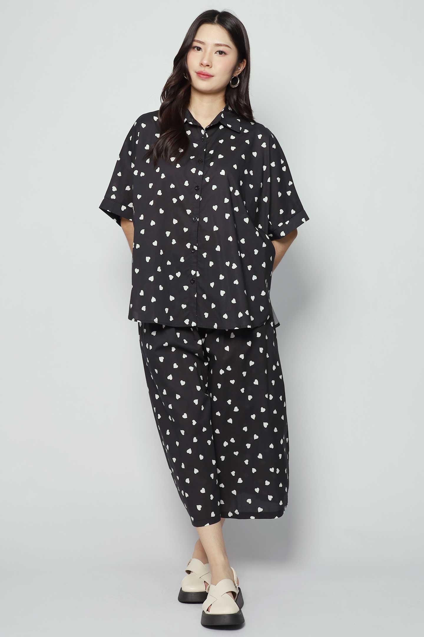 Aishiteru Hearts Printed Shirt