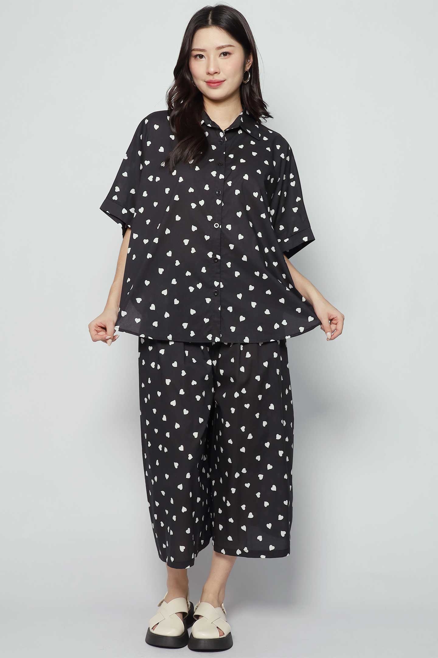 Aishiteru Hearts Printed Shirt