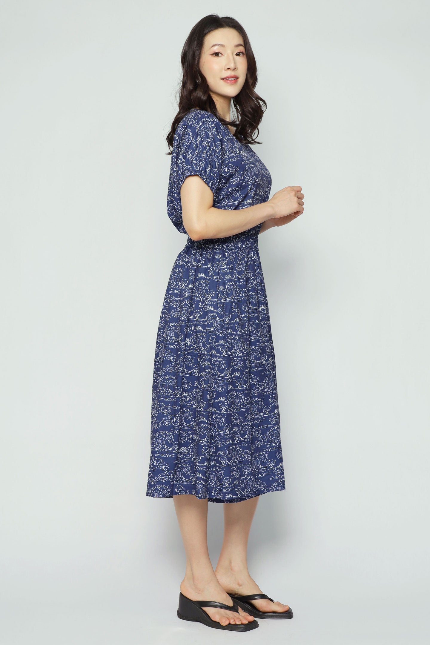 Akemi 2 in 1 Top and Culottes Set in Blue Nami