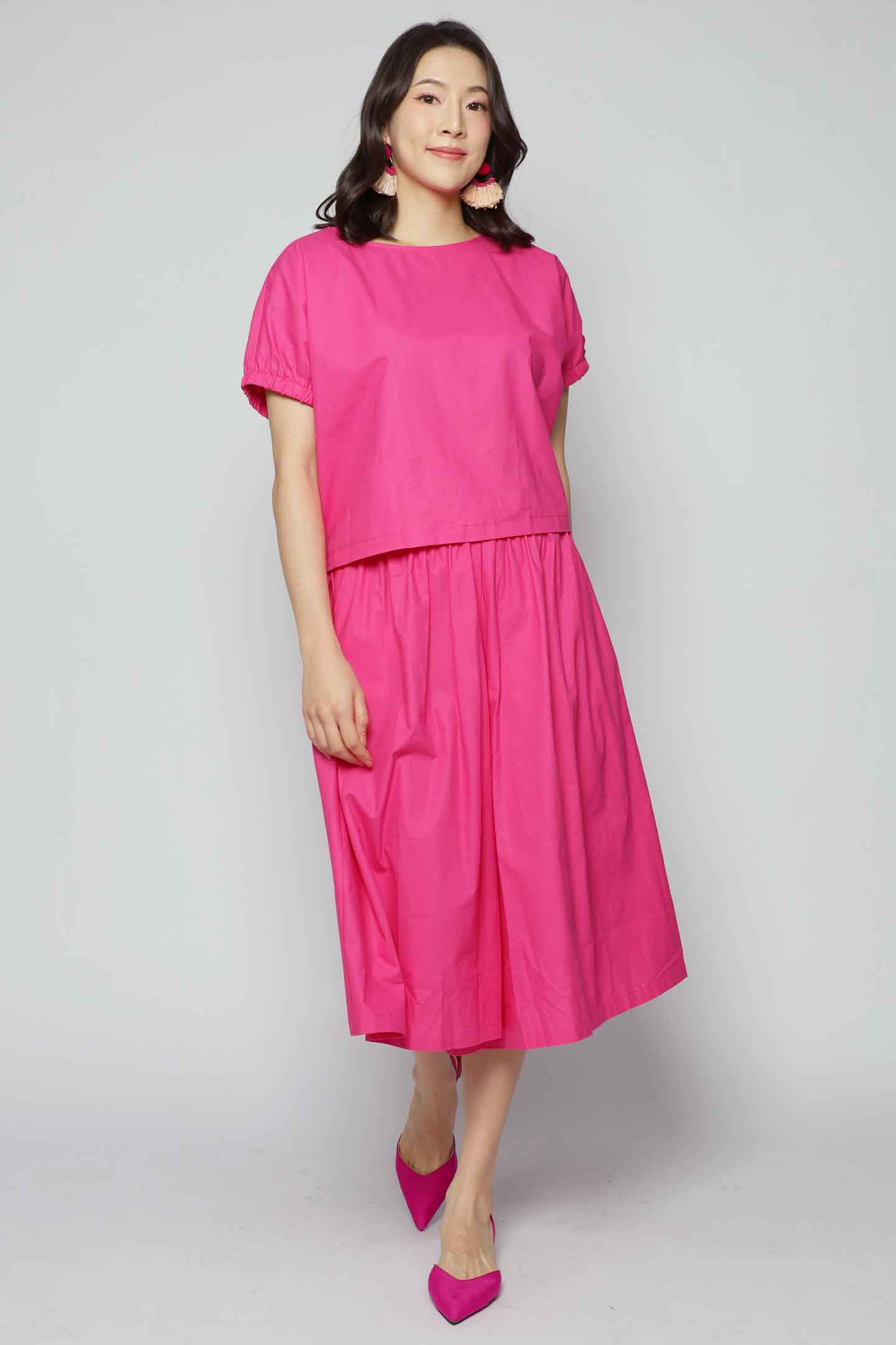 Akemi 2 in 1 Top and Culottes Set in Pink