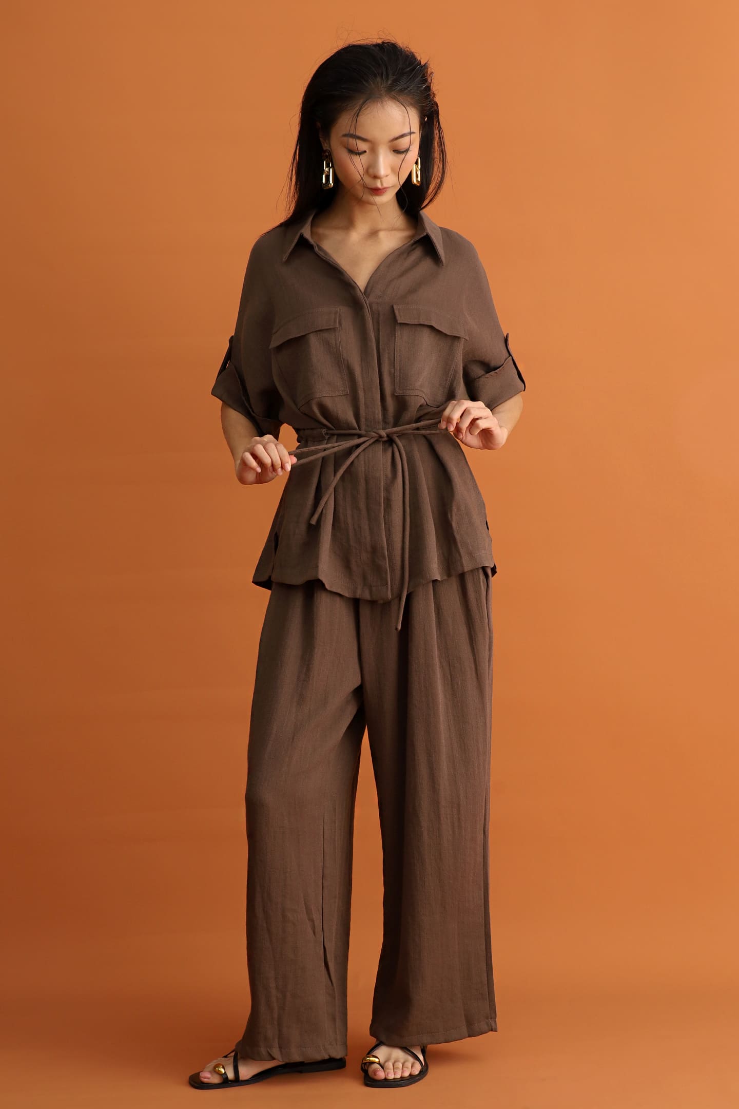 CHOSEN - Akira Pocket Shirt in Cocoa Brown