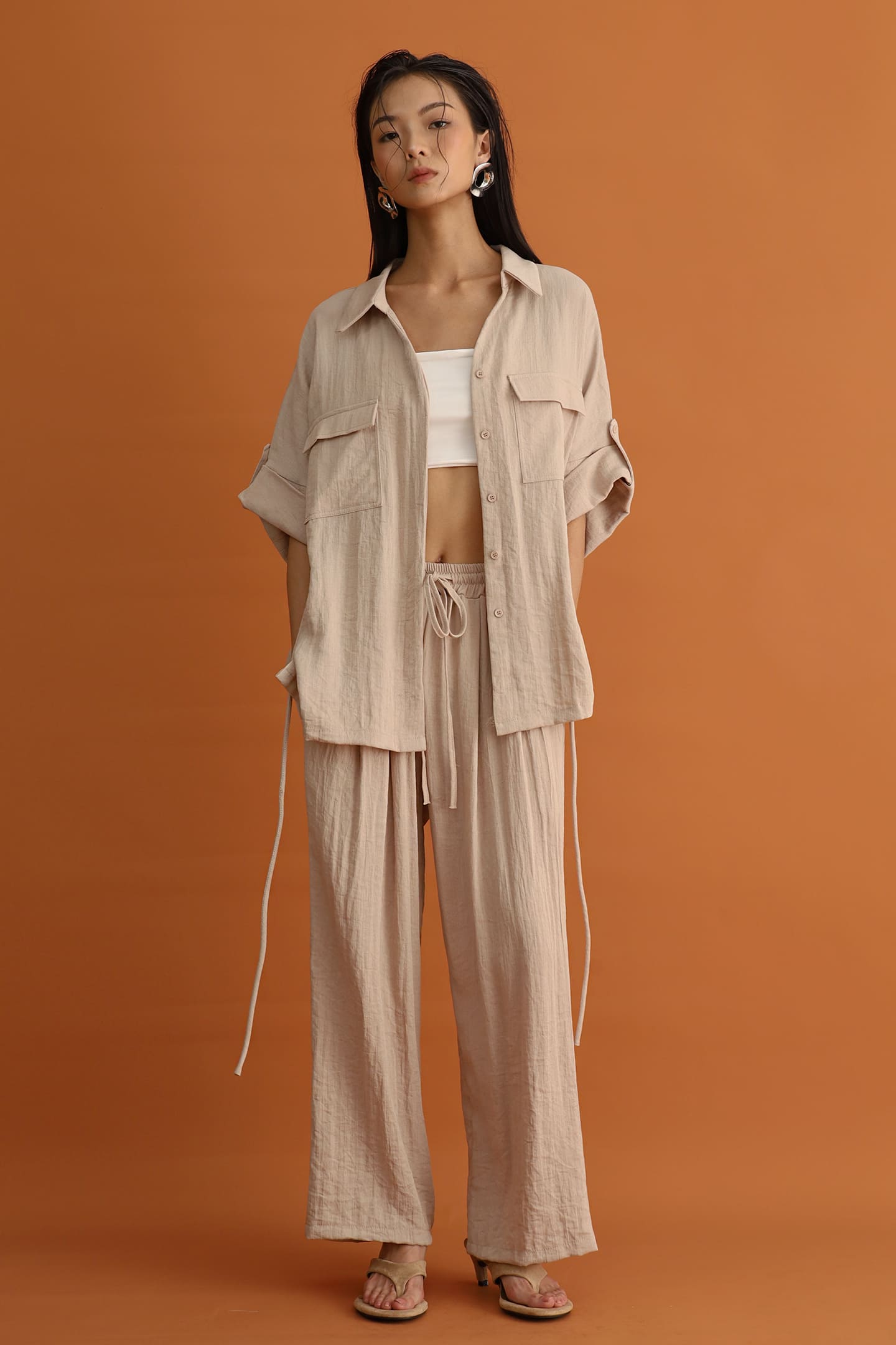 CHOSEN - Akira Pocket Shirt in Sand Beige