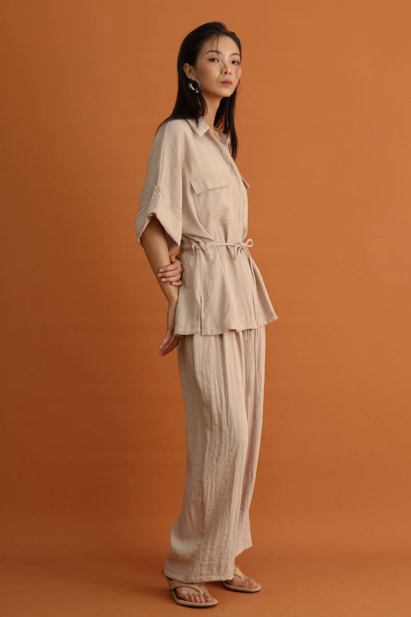 CHOSEN - Akira Pocket Shirt in Sand Beige