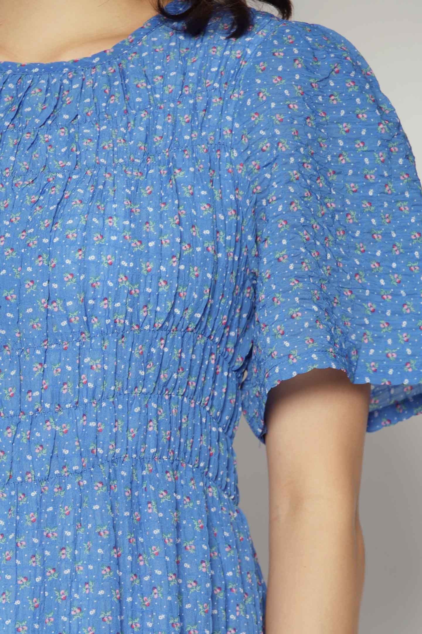 Astha Dress in Blue Ditsy