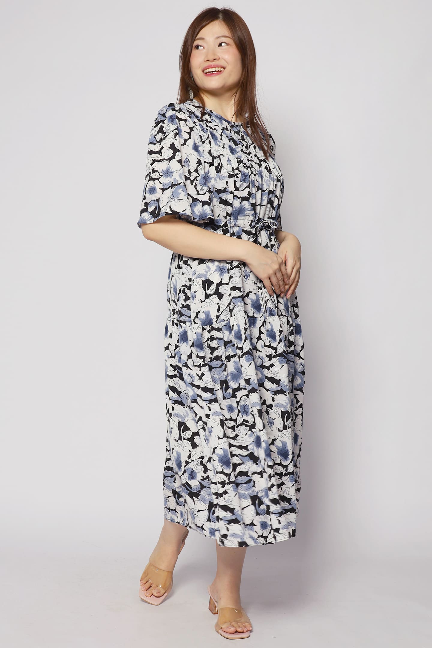 Astha Dress in Blue Floral