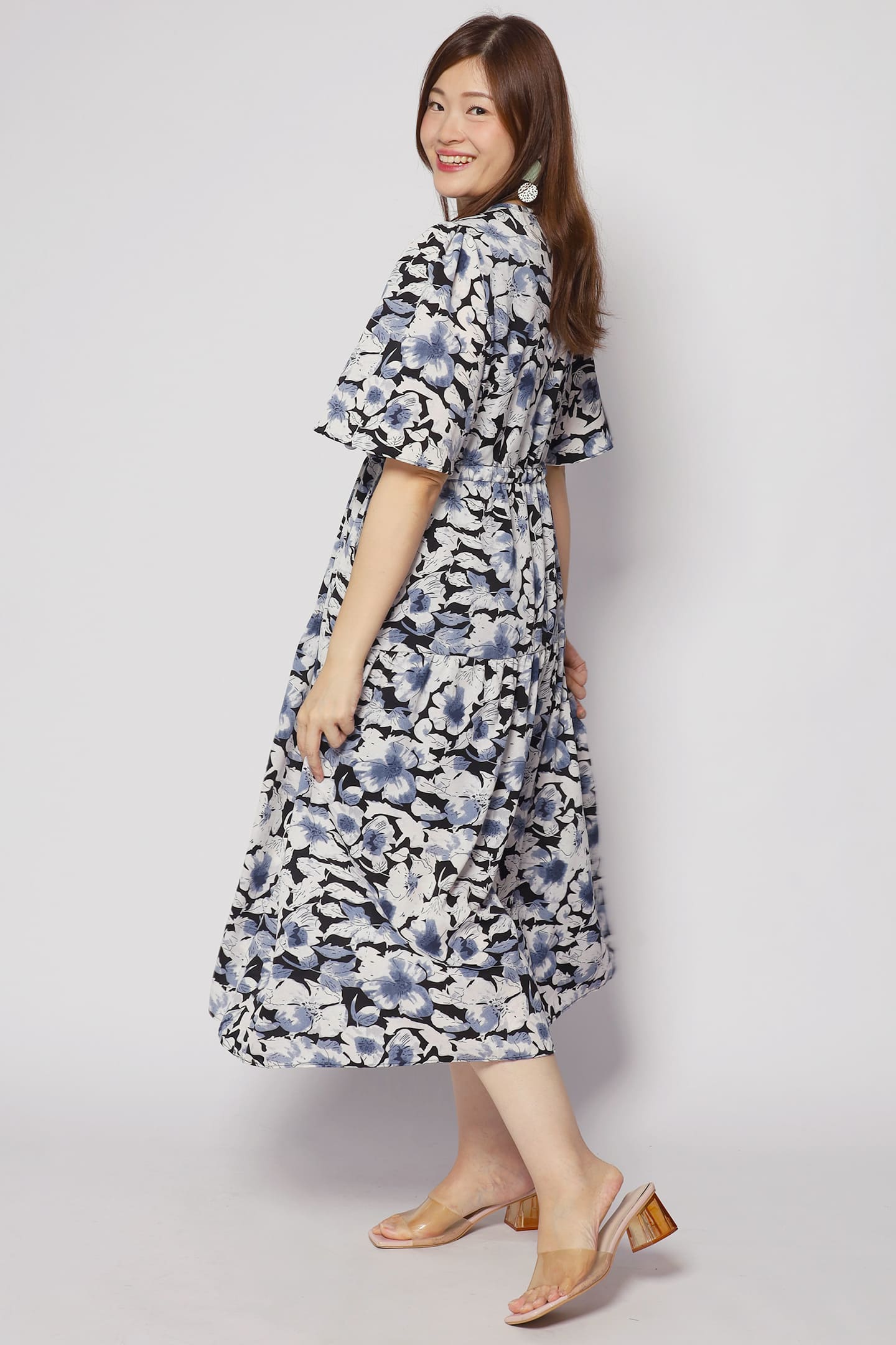 Astha Dress in Blue Floral