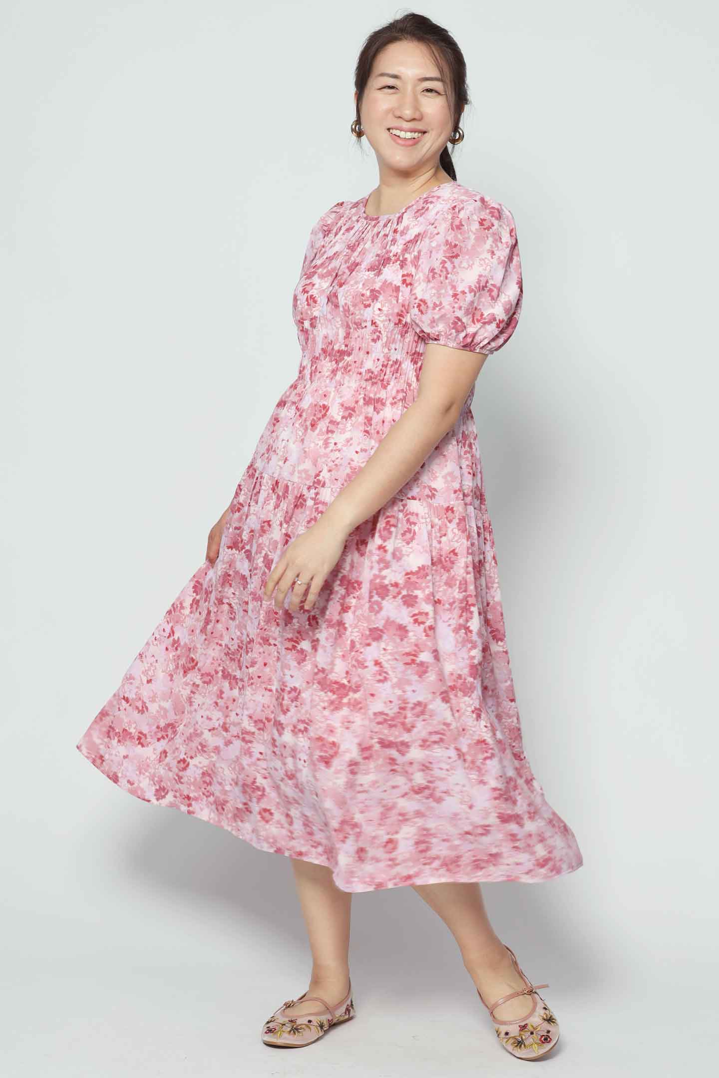 Backorders Astha Dress in Pink Lover's Garden