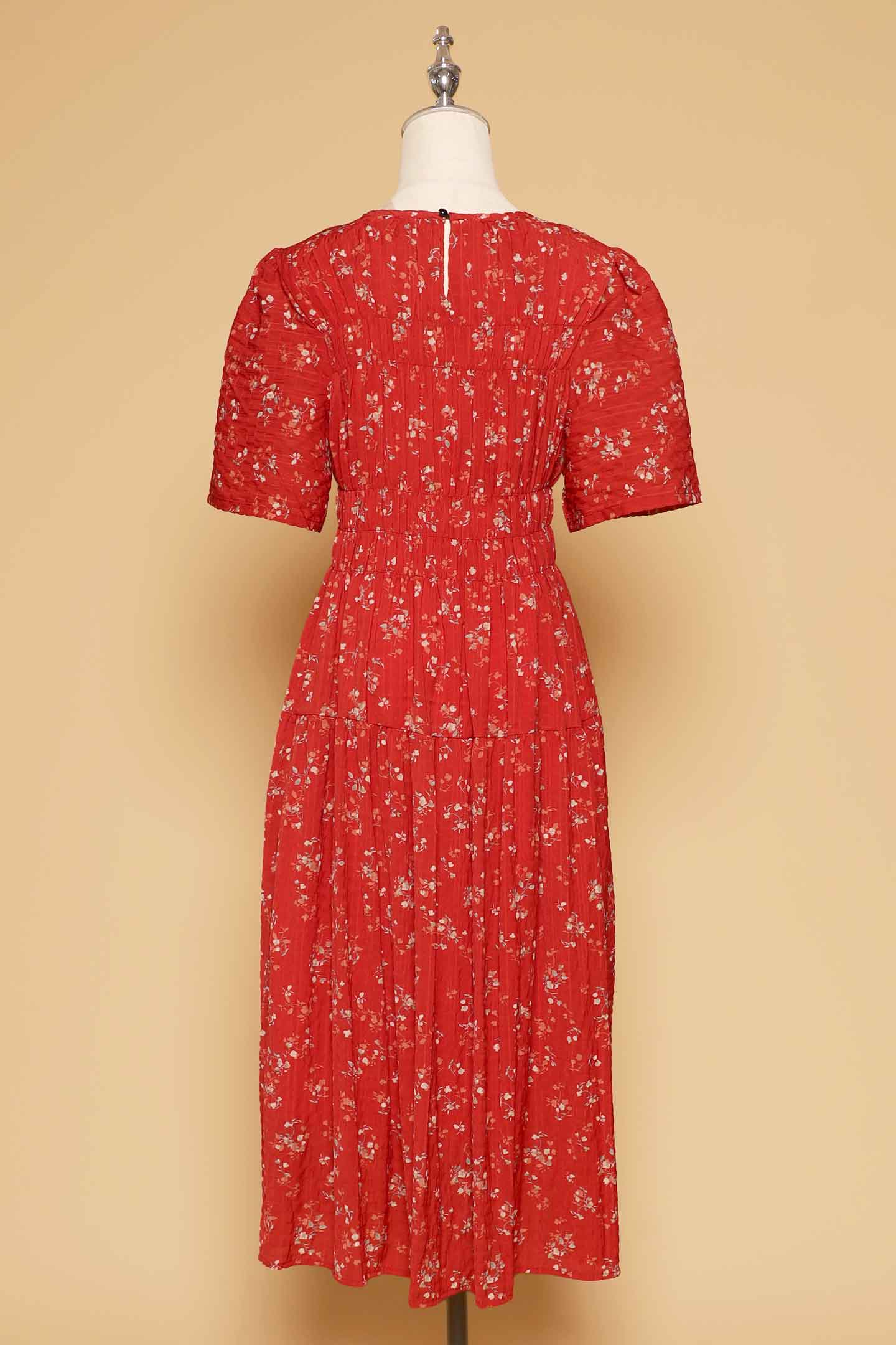 PO - Astha Dress in Red Floral Whimsy