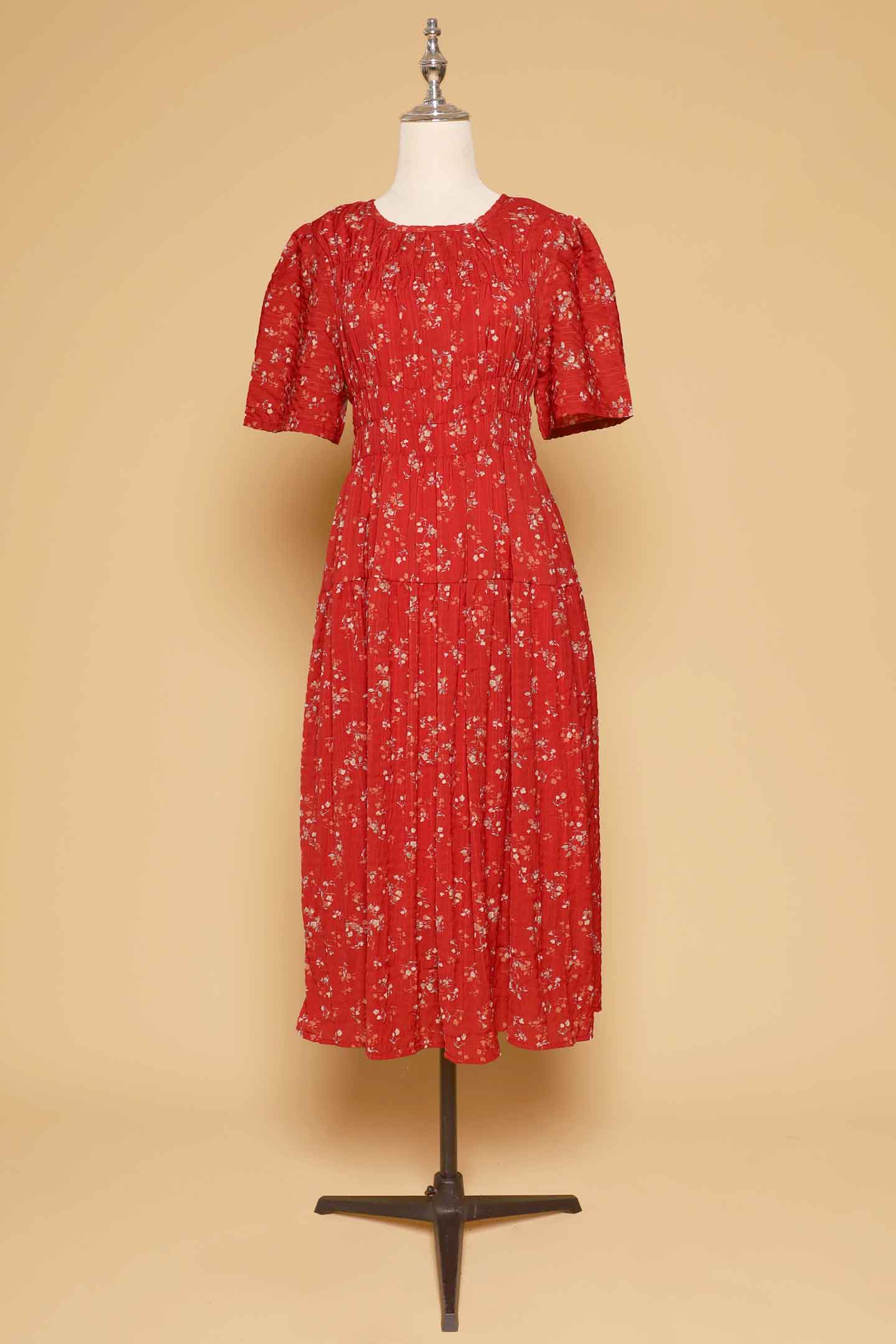 PO - Astha Dress in Red Floral Whimsy