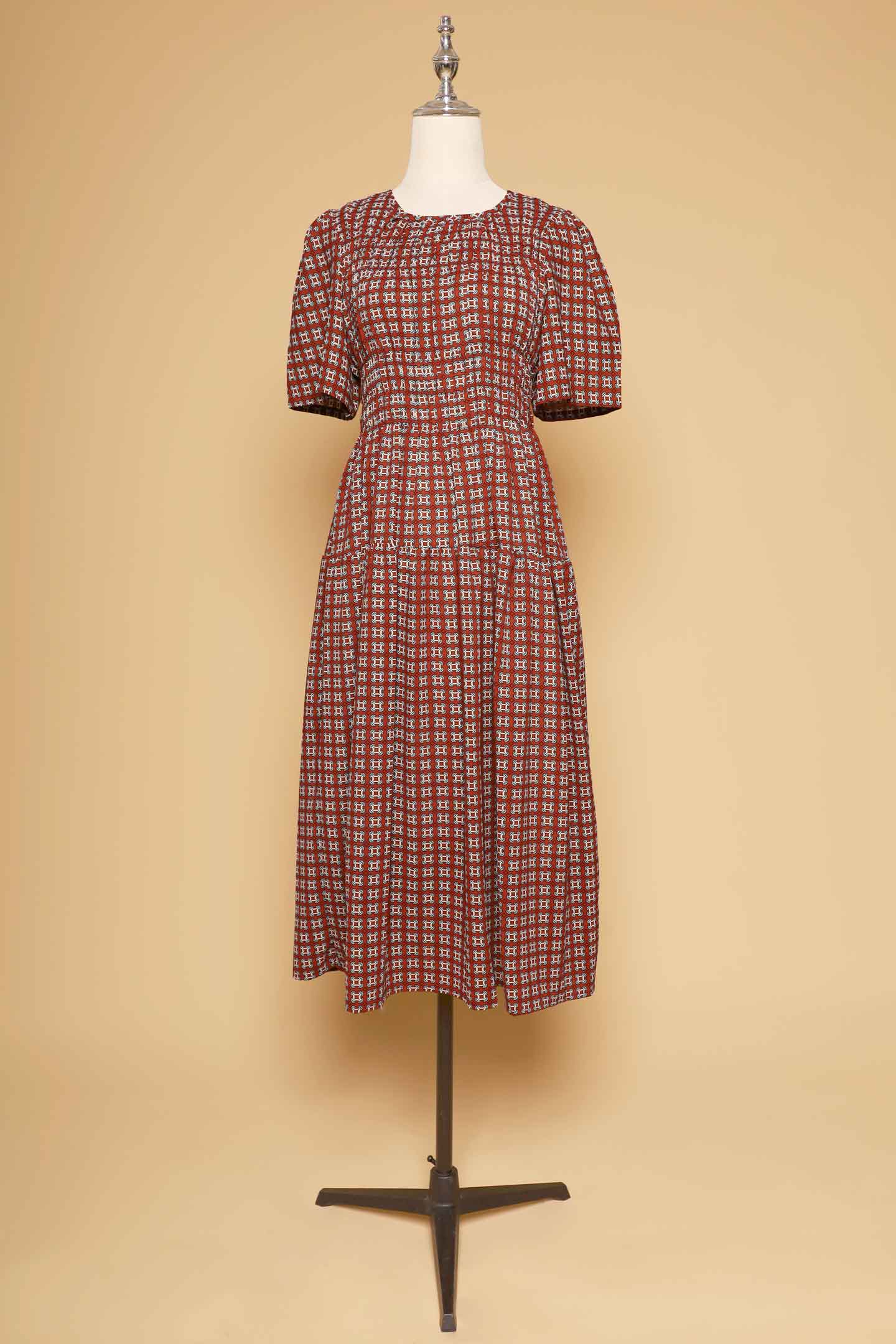 PO - Astha Dress in Red Pattern