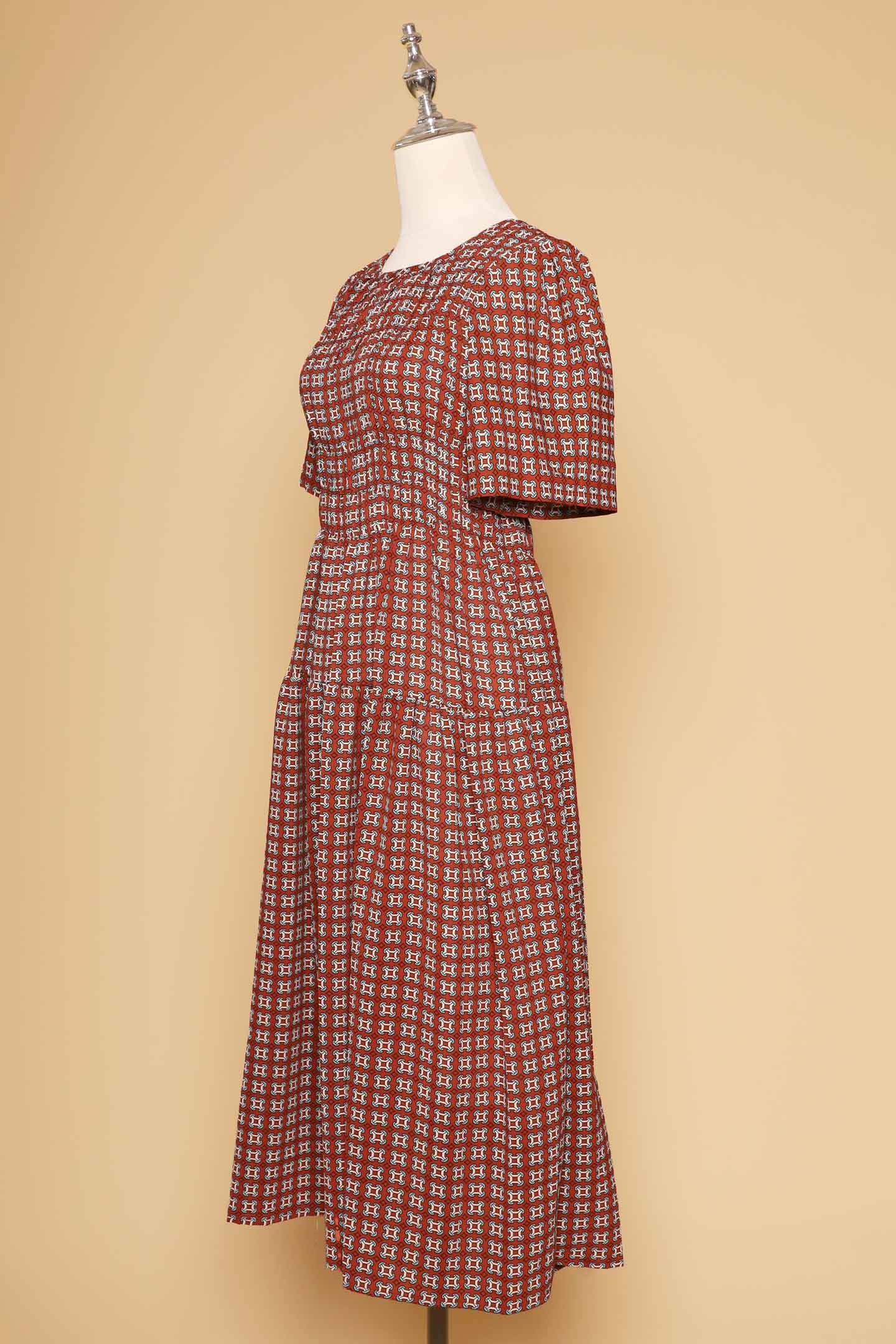 PO - Astha Dress in Red Pattern