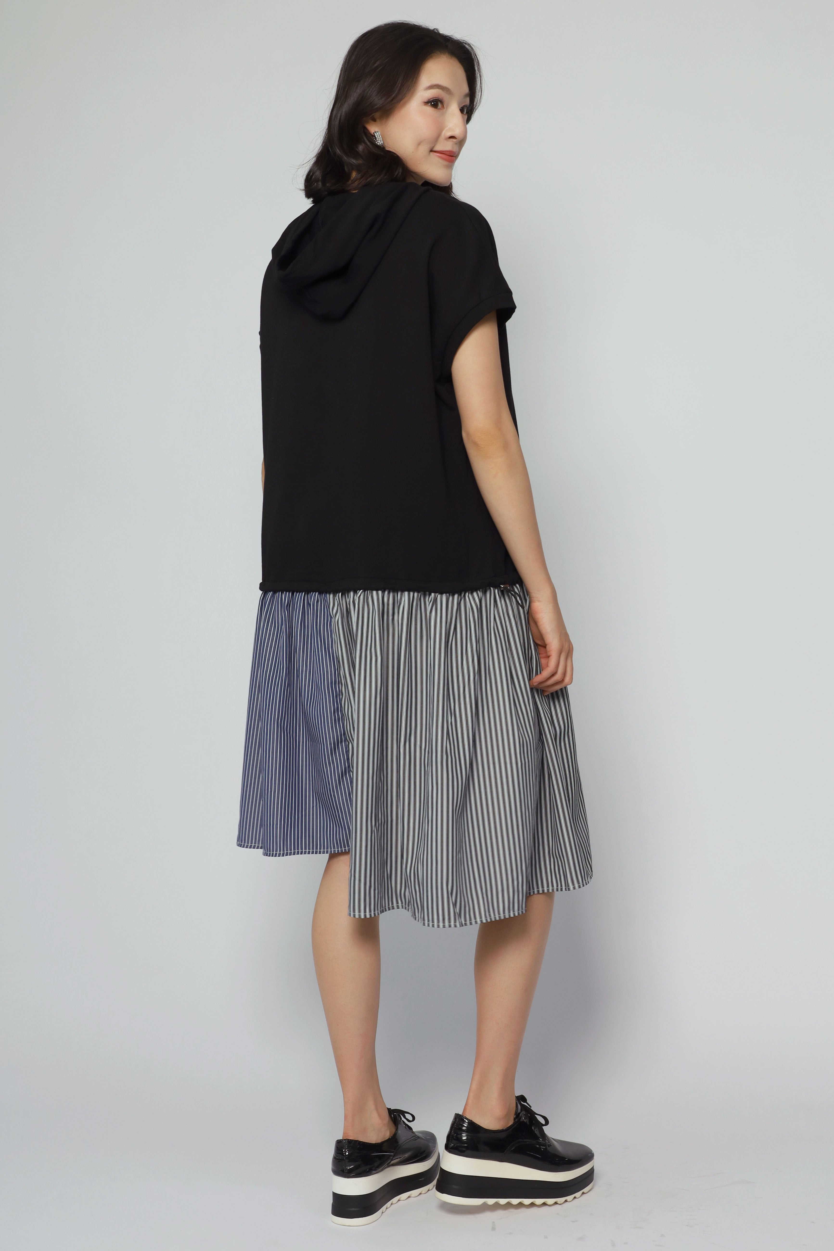 Athena Stripes Hoodie Dress