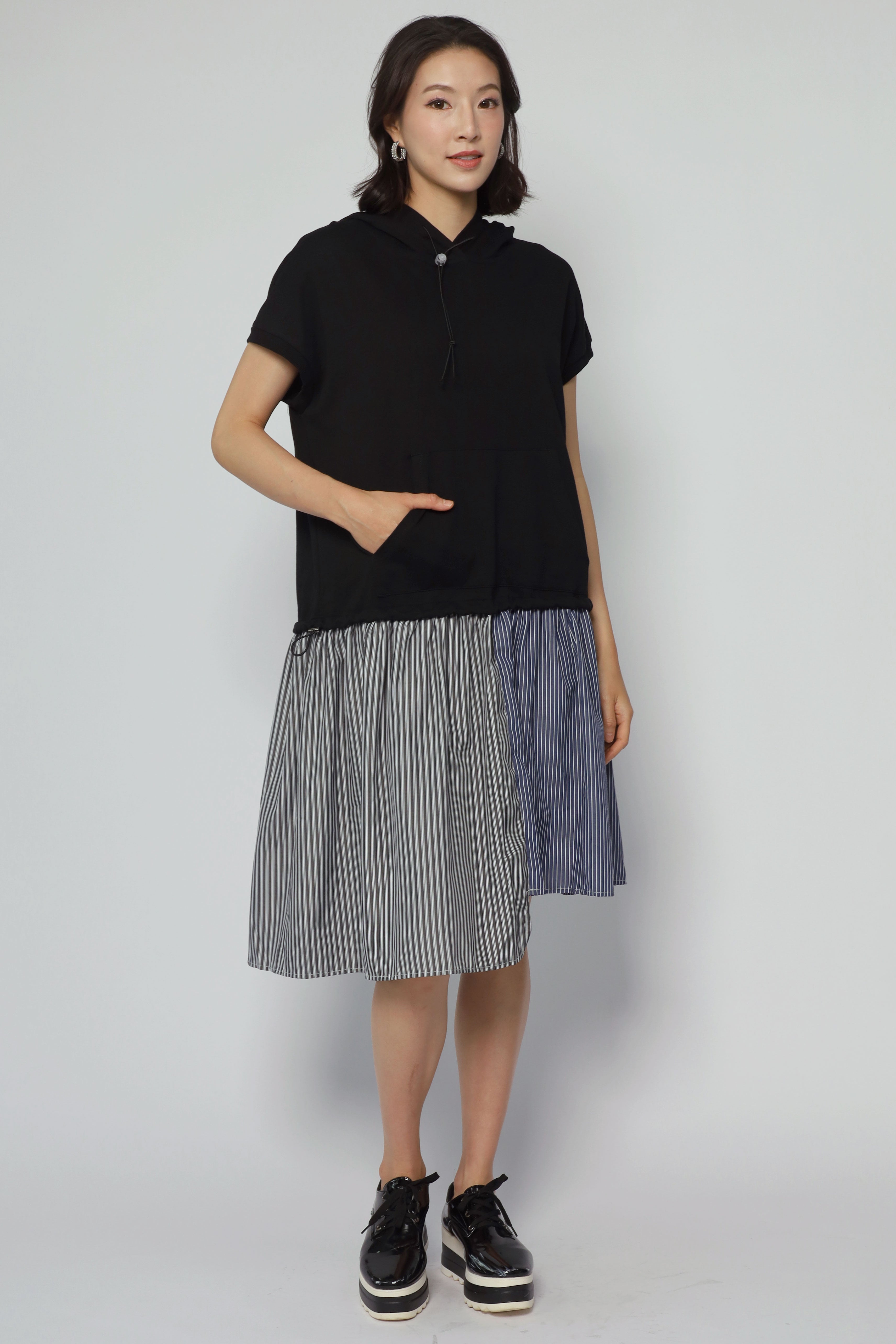 Athena Stripes Hoodie Dress