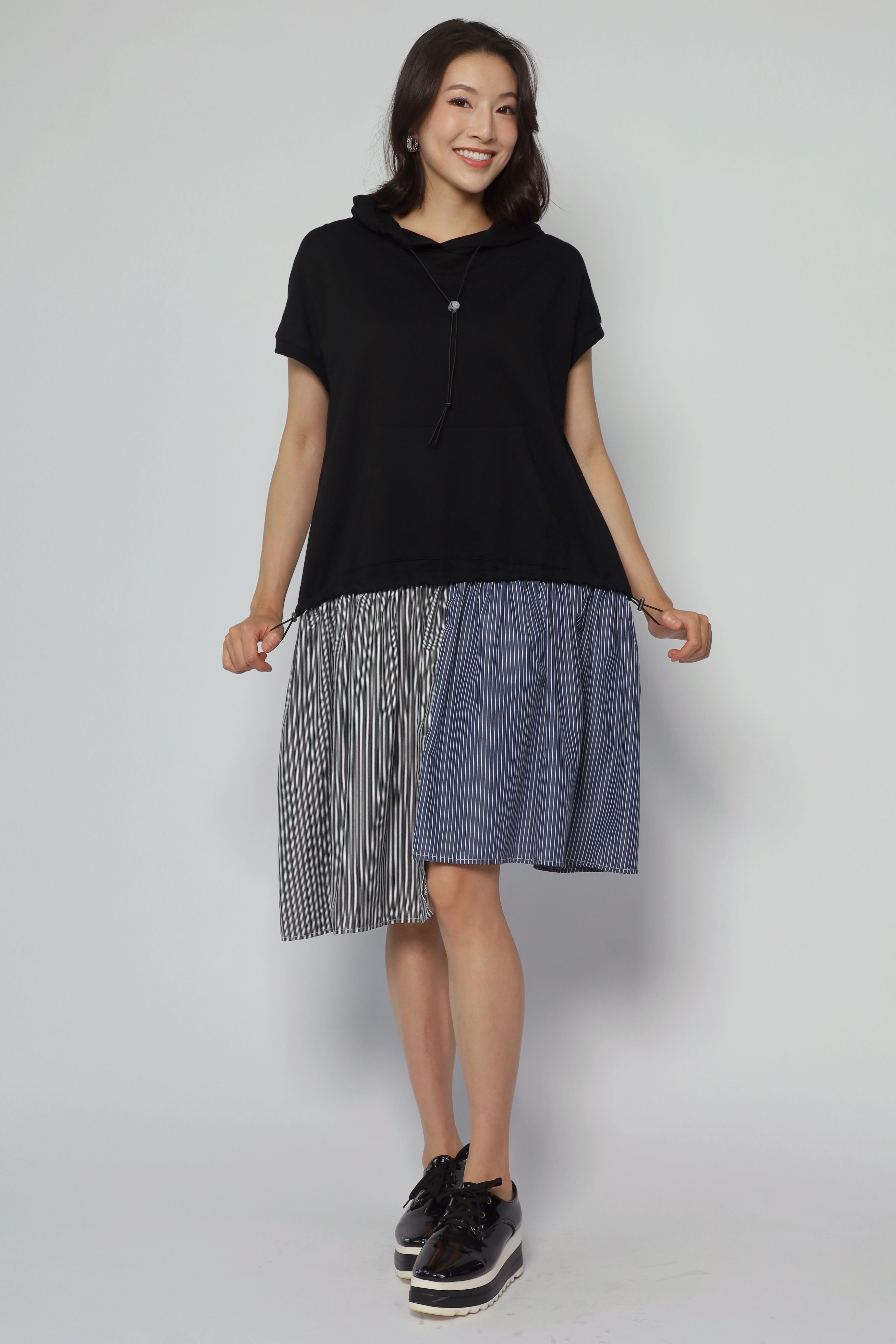 Athena Stripes Hoodie Dress