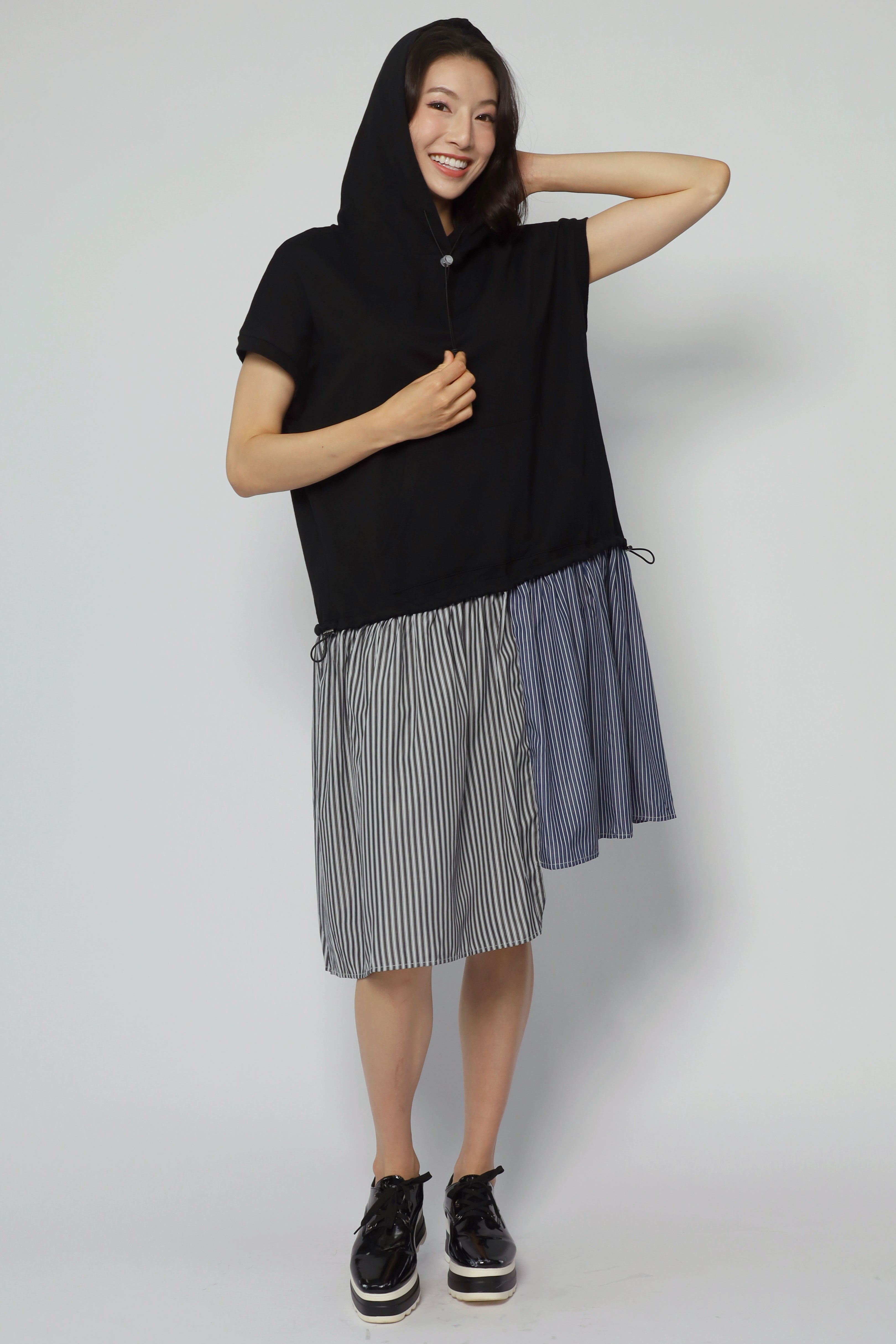 Athena Stripes Hoodie Dress