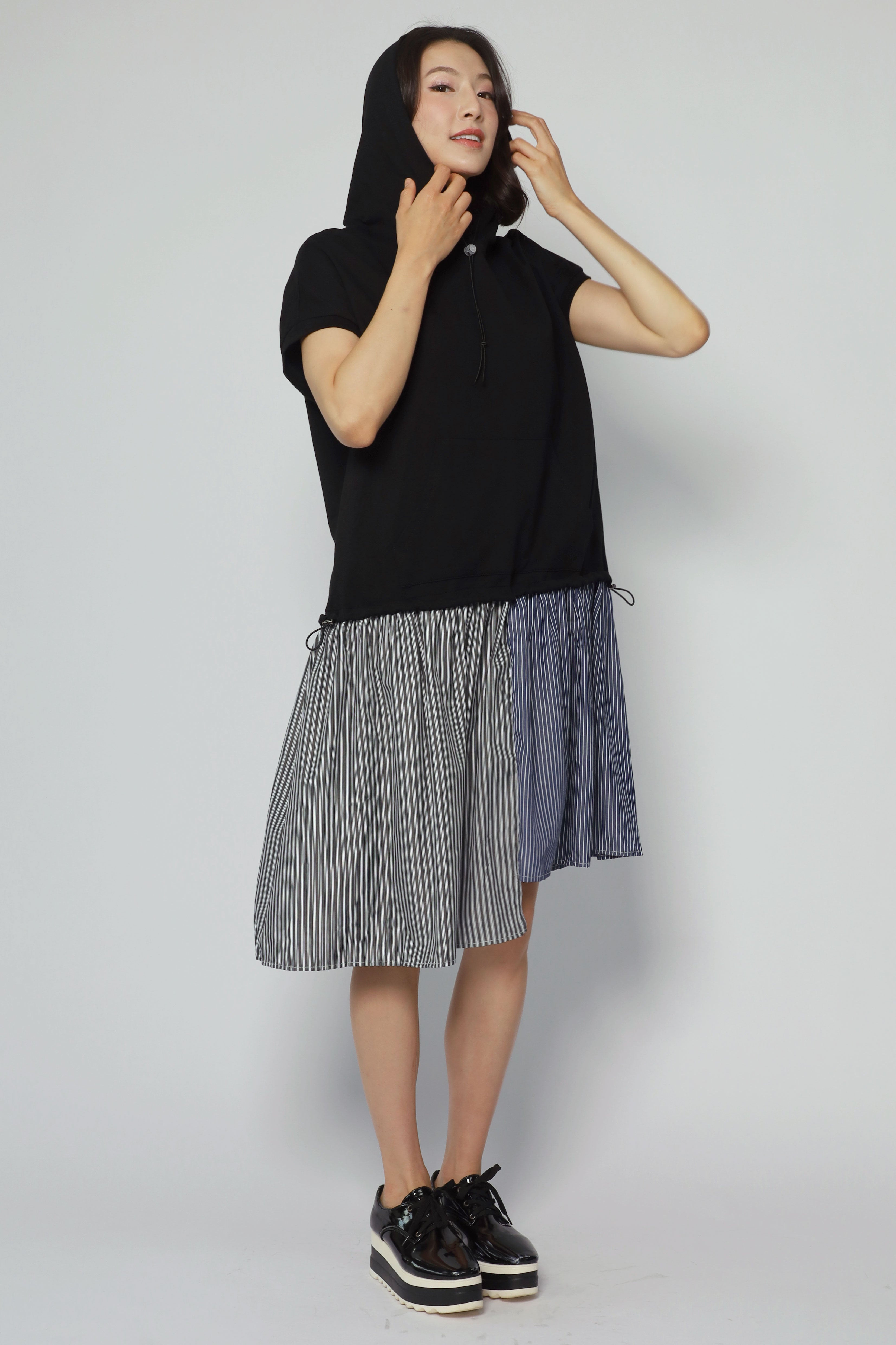 Athena Stripes Hoodie Dress