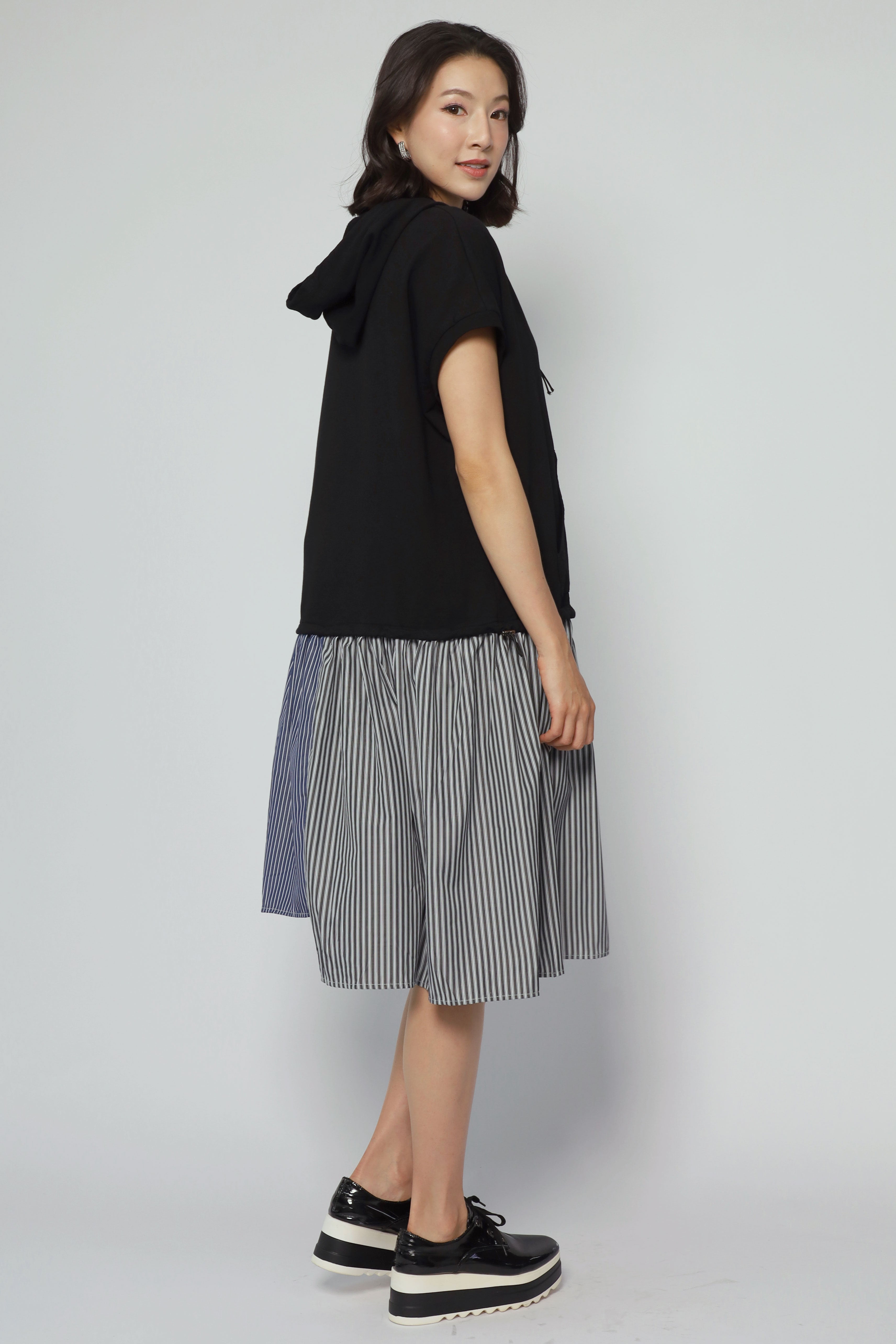 Athena Stripes Hoodie Dress