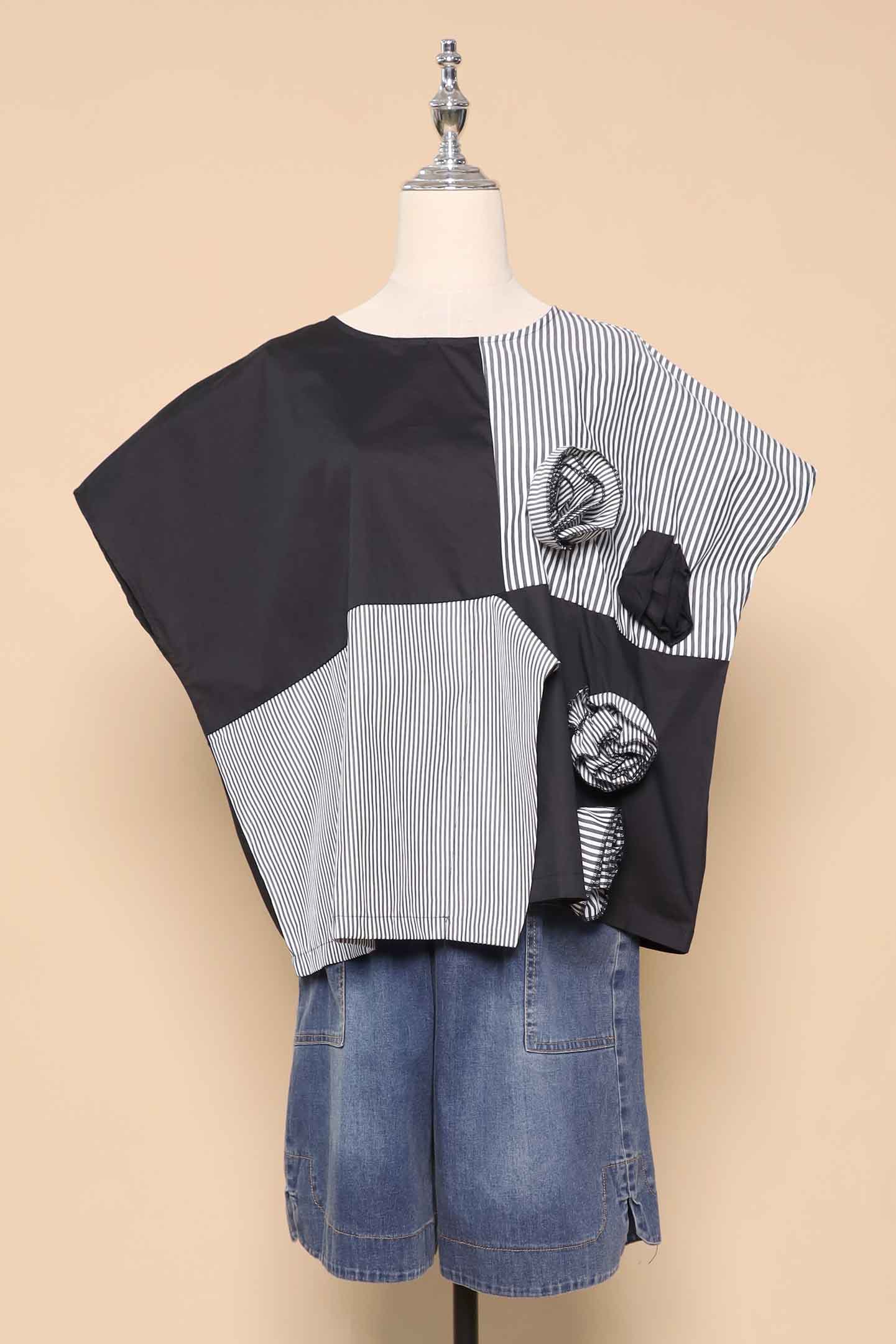 PO - Aurevo Rose Pinstripes Top