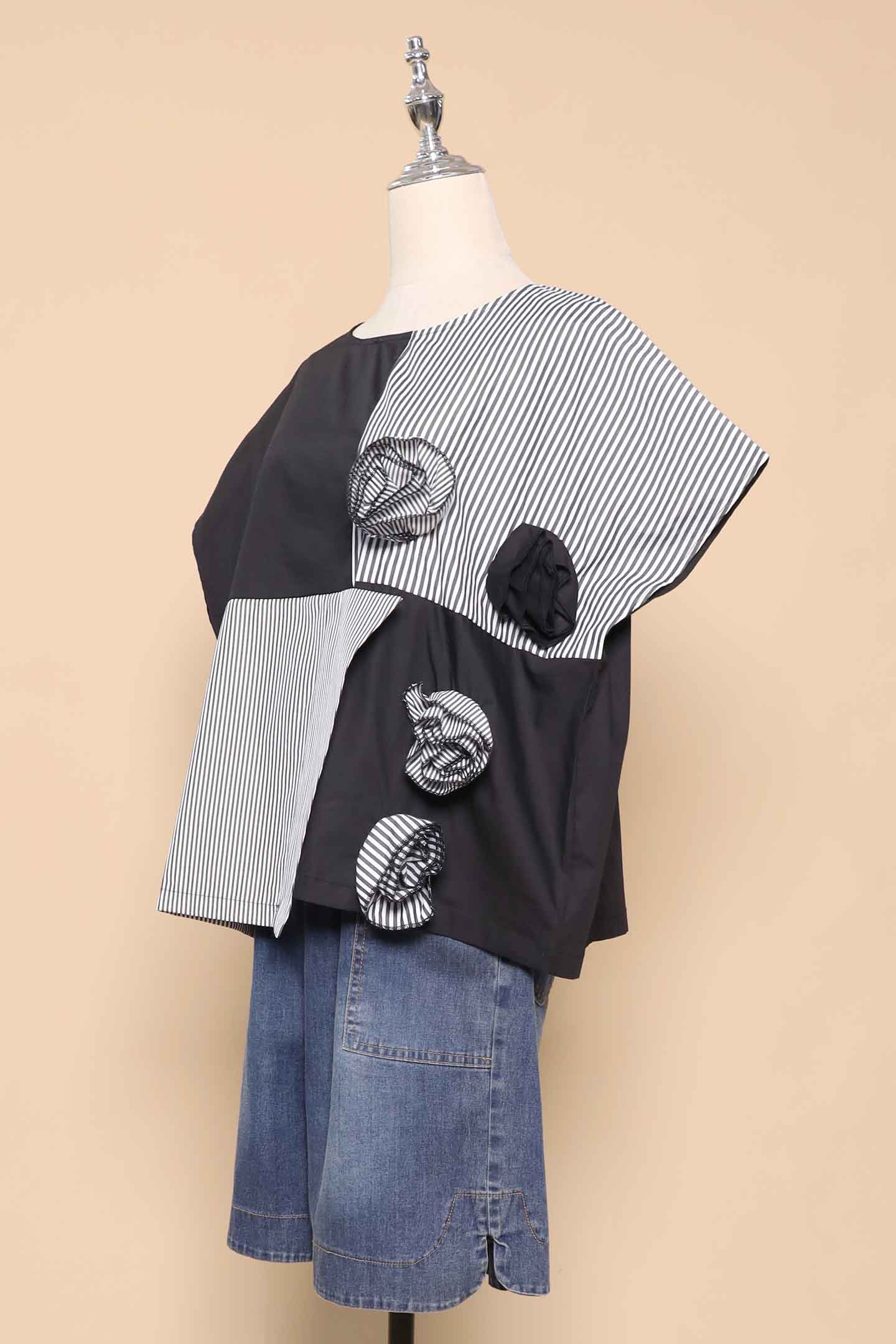 PO - Aurevo Rose Pinstripes Top