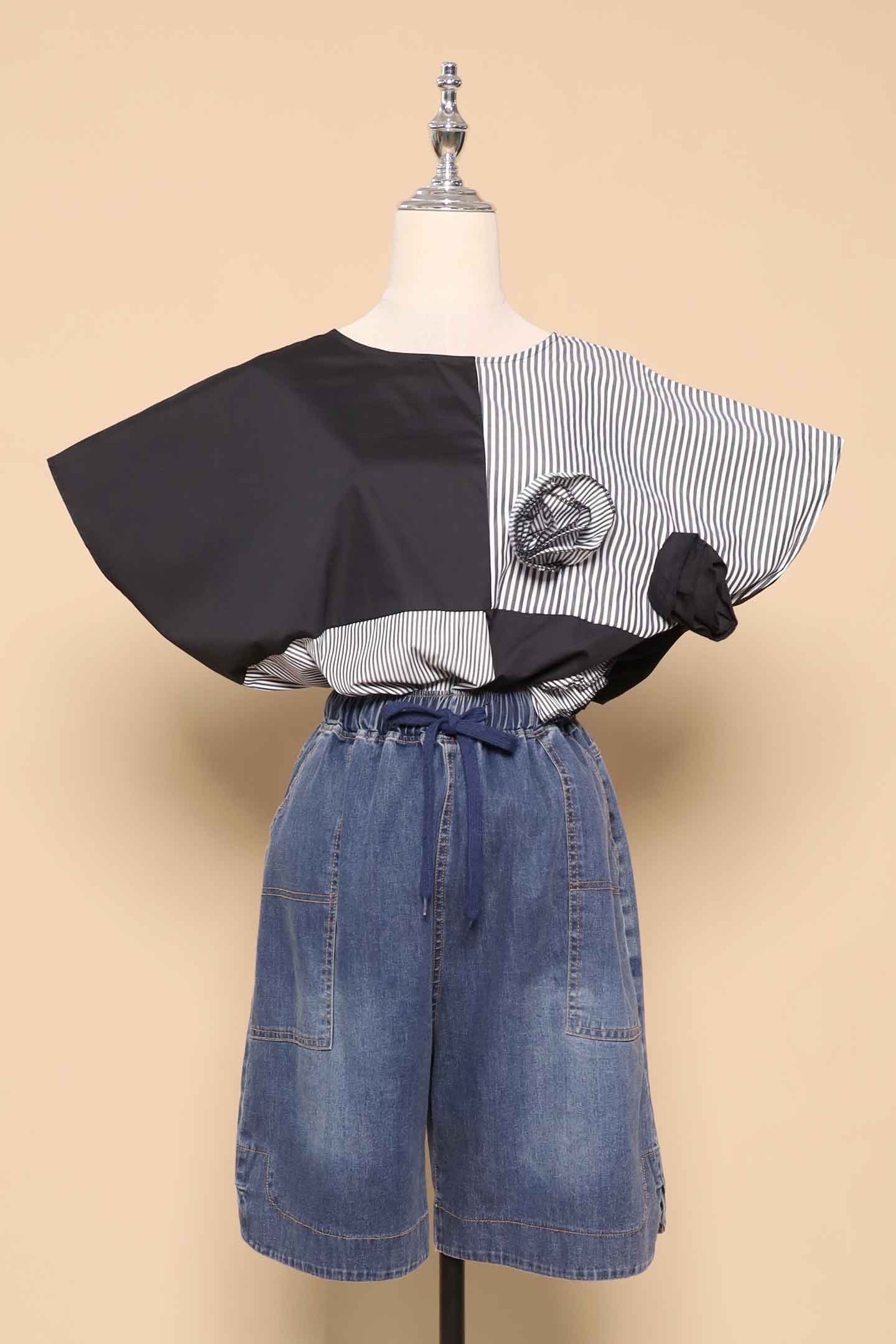 PO - Aurevo Rose Pinstripes Top