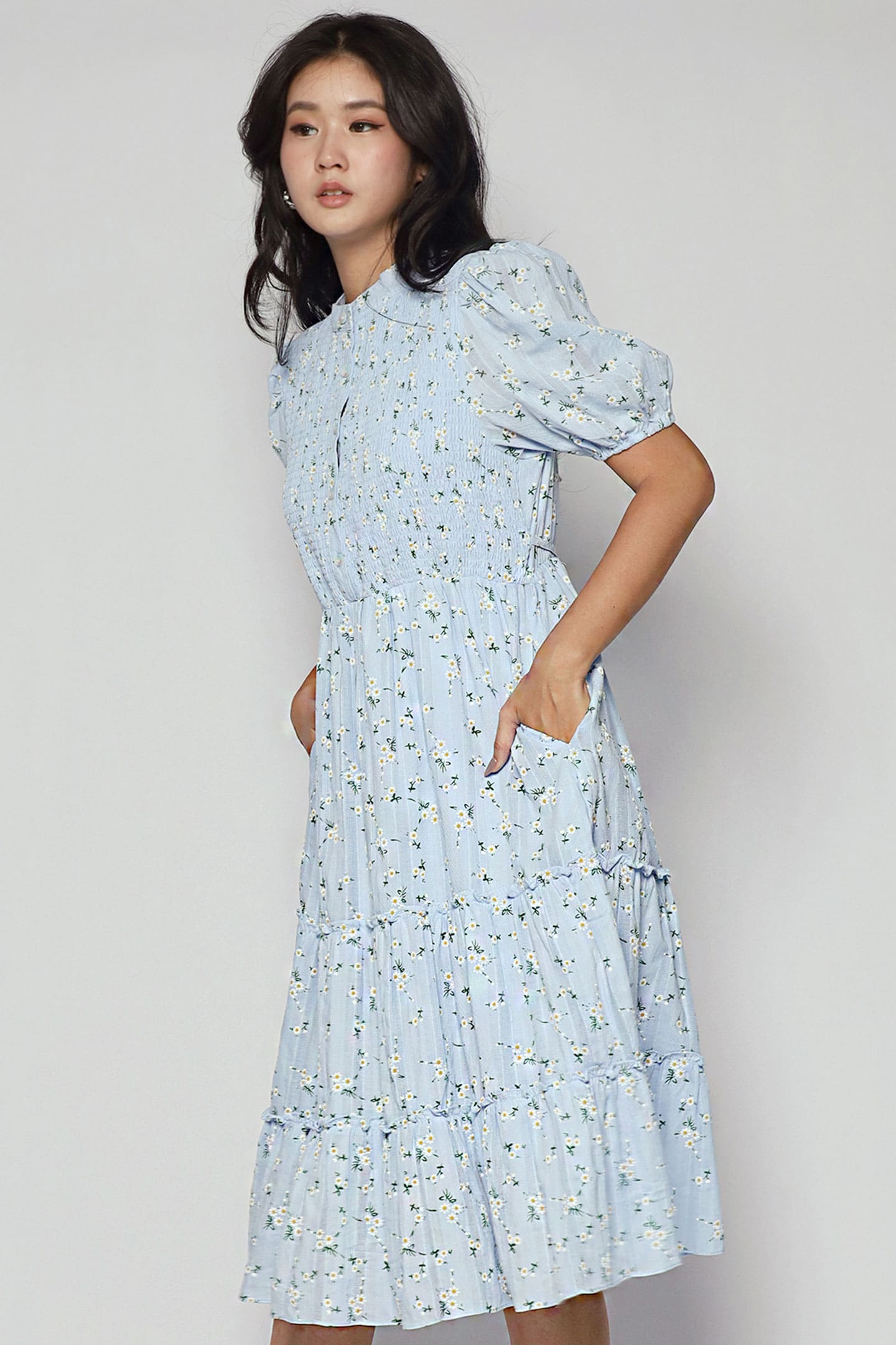 Aurora Dress in Dress in Daisy Embroidery