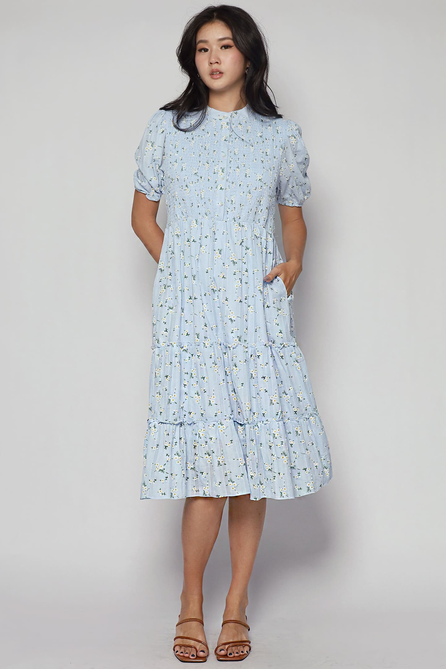 Aurora Dress in Dress in Daisy Embroidery