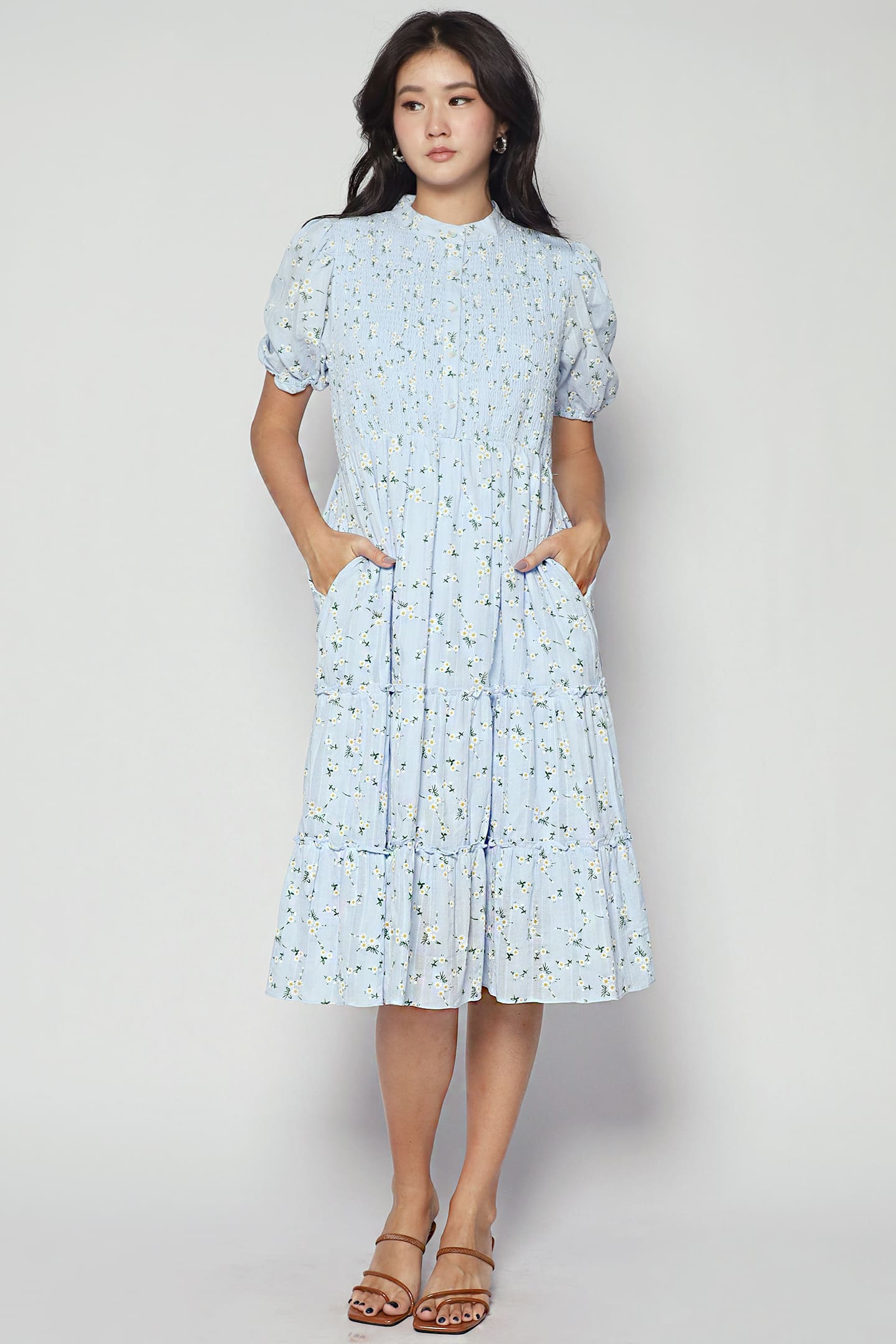 Aurora Dress in Dress in Daisy Embroidery