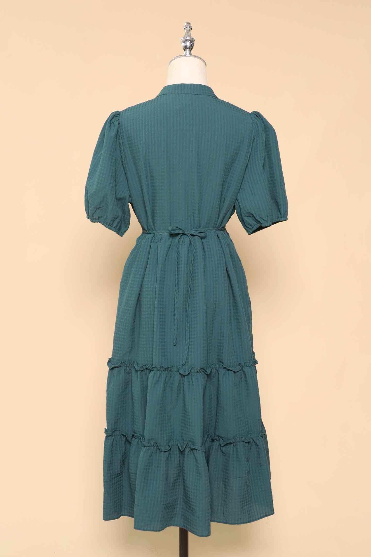 PO - Aurora Dress (V2) in Green Checks