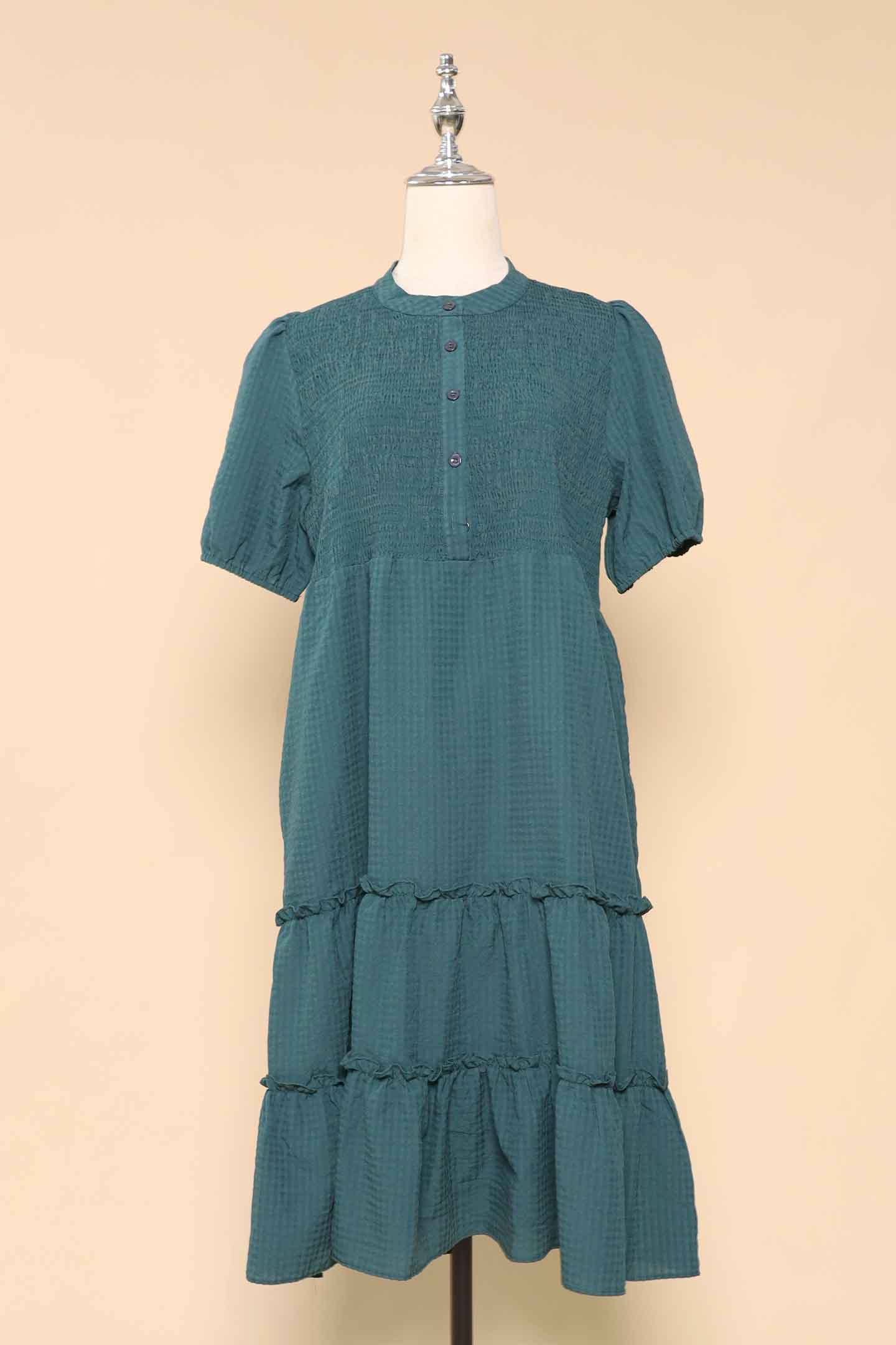 PO - Aurora Dress (V2) in Green Checks