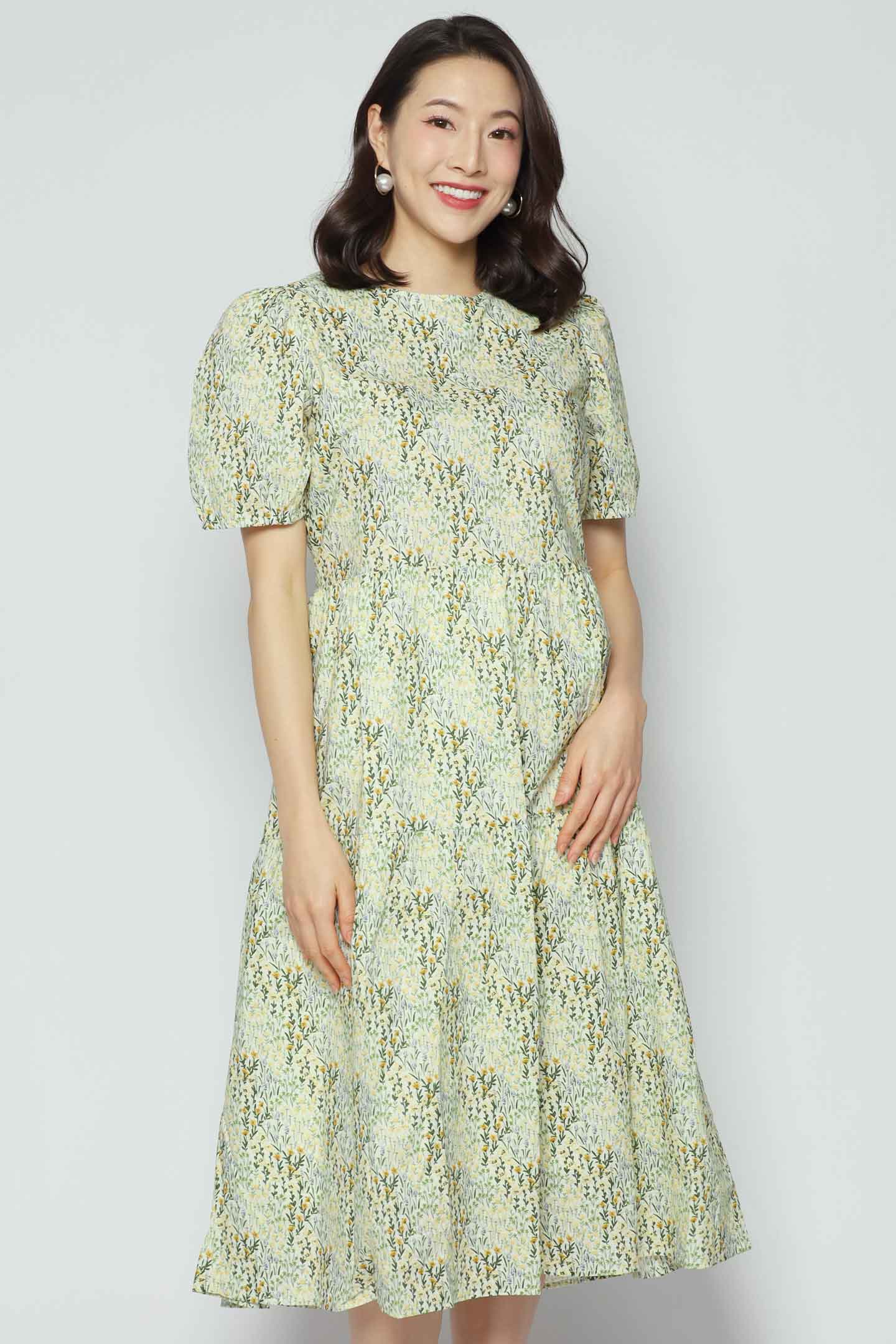 Avril Dress in Lemon Field