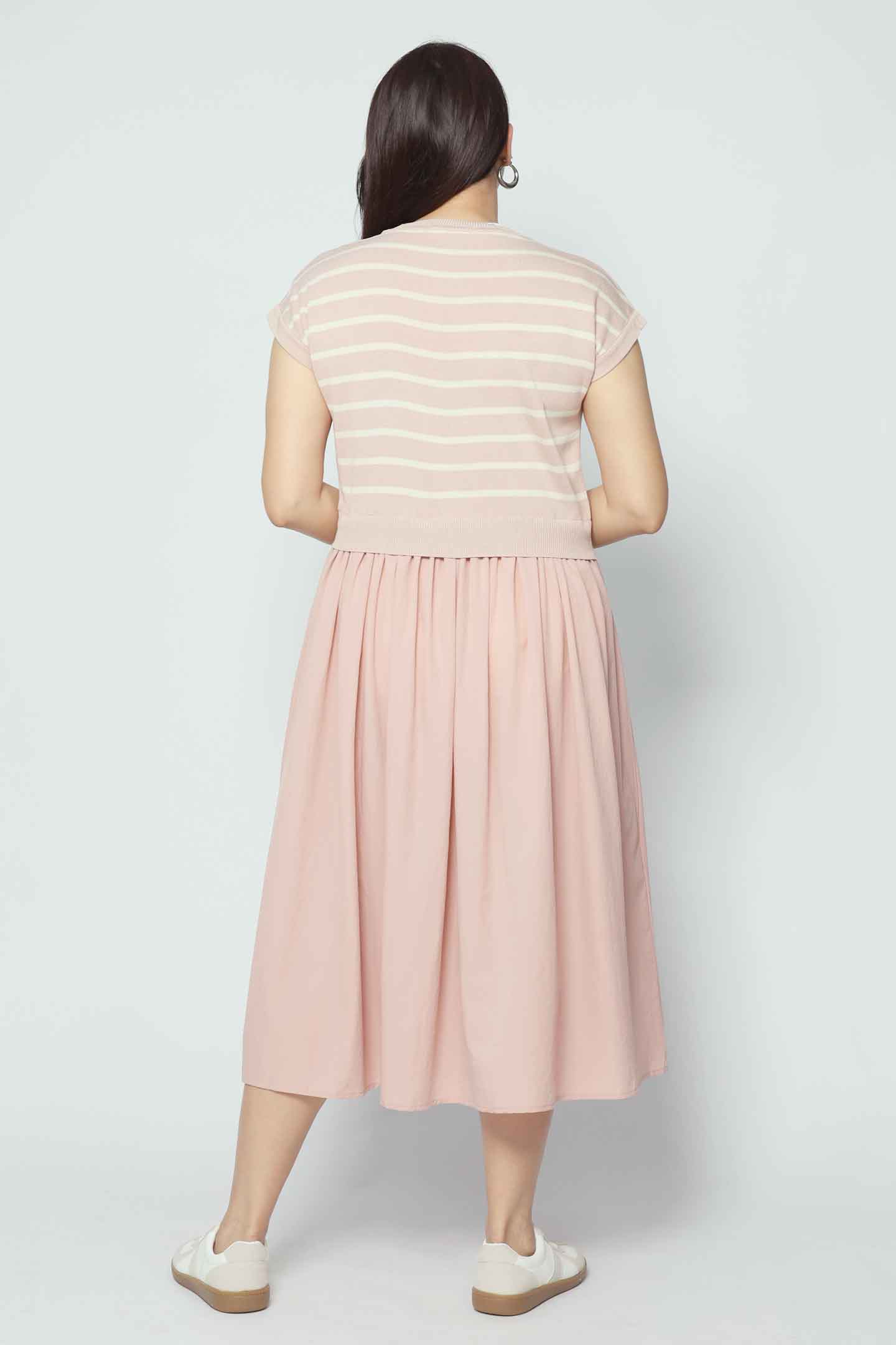 Backorders Billy Stripes Knit Dress in Pink