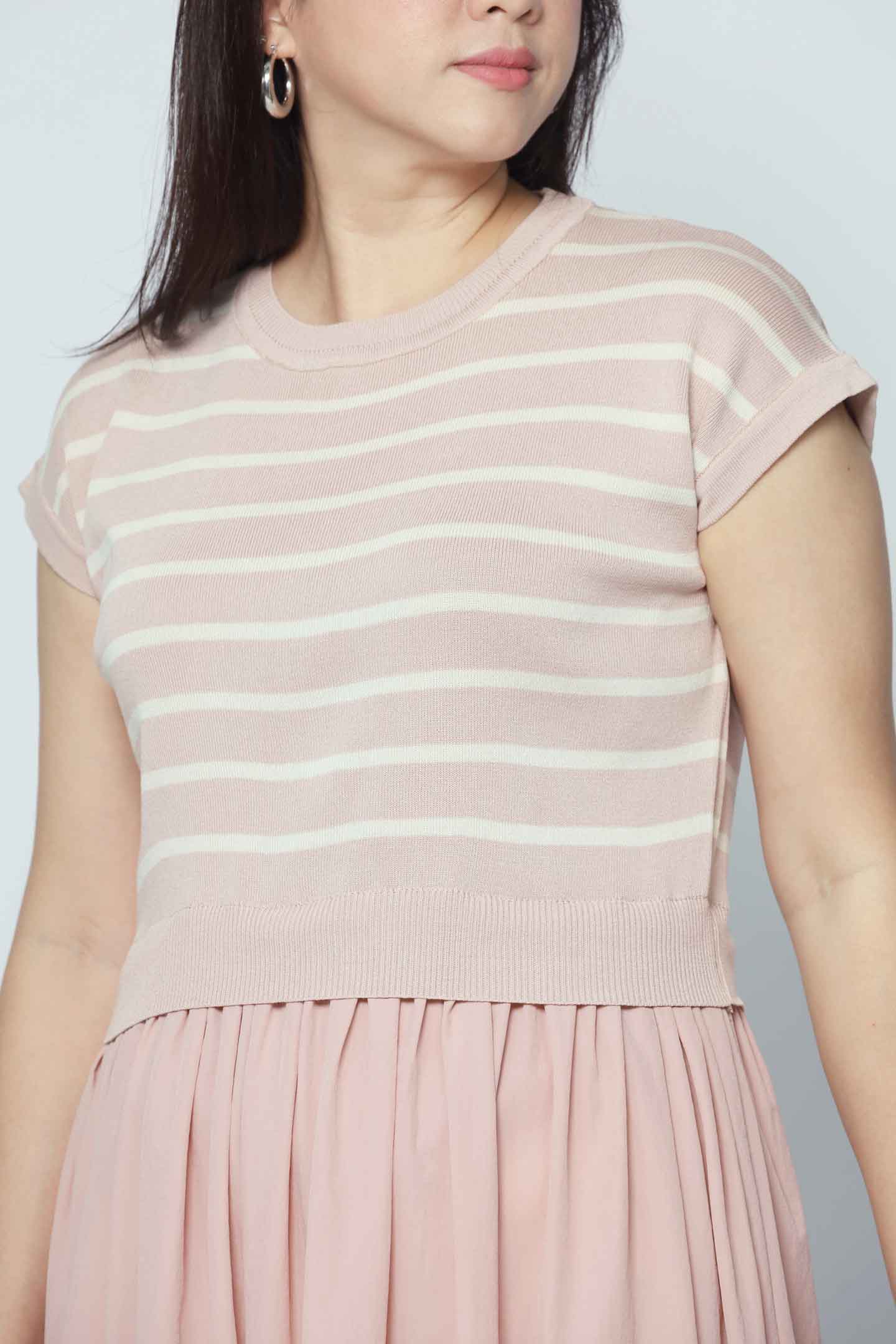 Backorders Billy Stripes Knit Dress in Pink