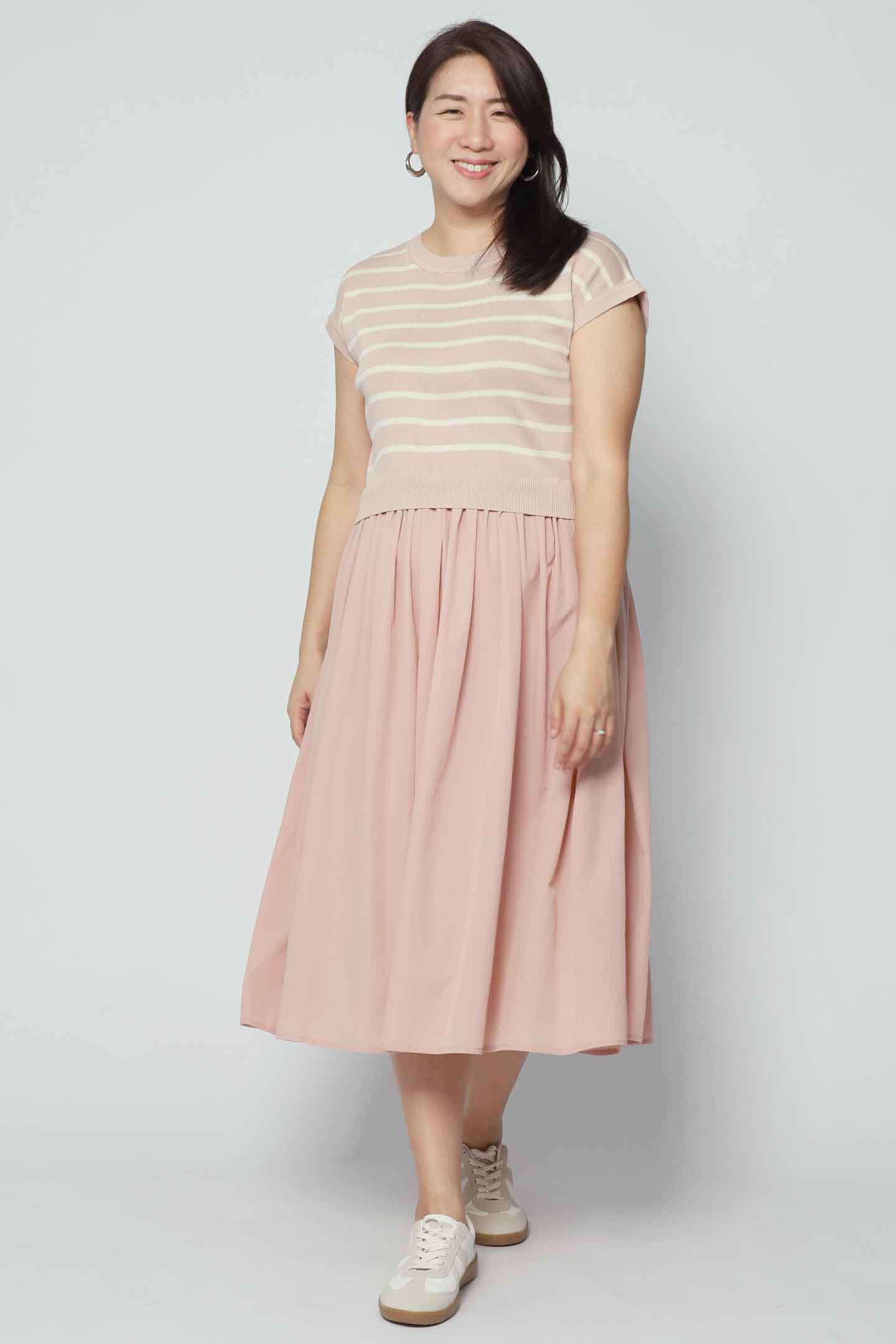 Backorders Billy Stripes Knit Dress in Pink