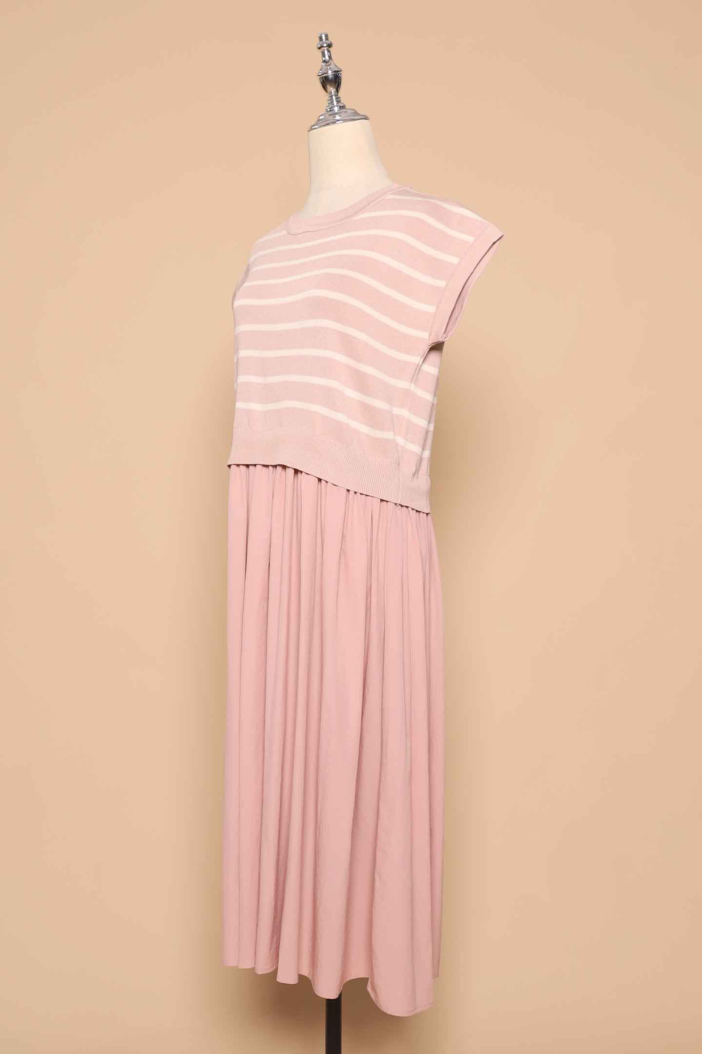 PO - Billy Stripes Knit Dress in Pink